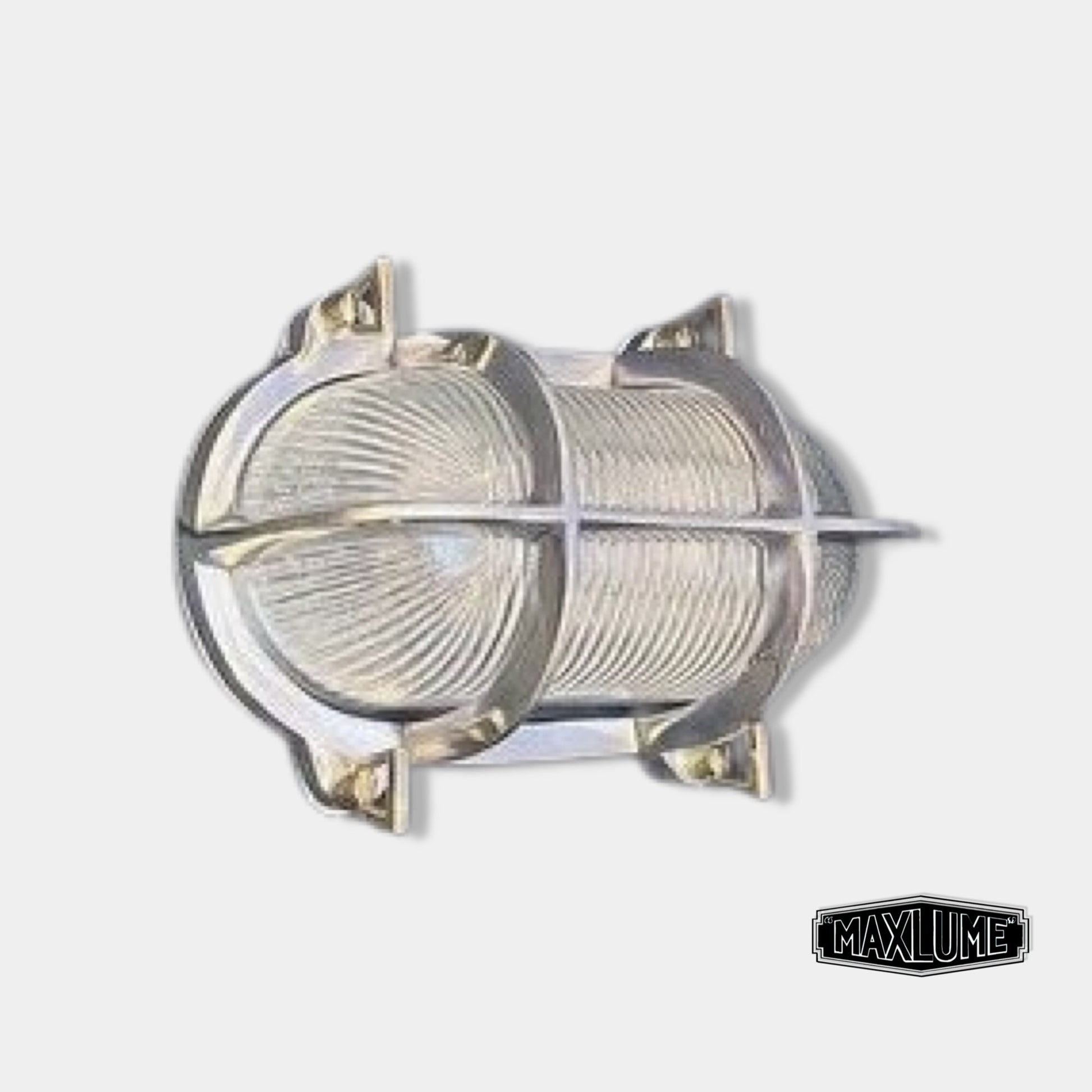 Walsingham ~ Bulkhead Outdoor & Bathroom Wall Or Ceiling Light | Polished Aluminium | 8.5 Inch