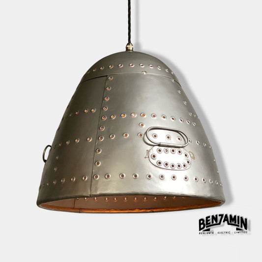 Marham ~ Aircraft Nose Cone Industrial Shade Pendant Set Light | Ceiling Dining Room | Kitchen Table | Vintage 1 x Edison Filament Bulb