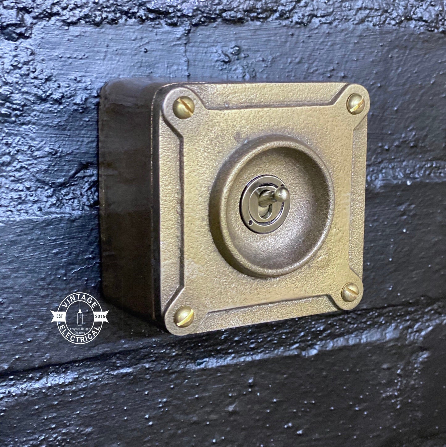 Single Gang Bronze Solid Cast Metal Conduit Light Switch Industrial 2 Way - BS EN Approved Vintage Crabtree 1950’s Style