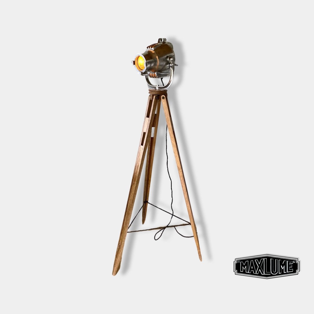 Maxlume ~ Searchlight Designer Tripod Light Luxury Theatre Spot Light Living Room Vintage