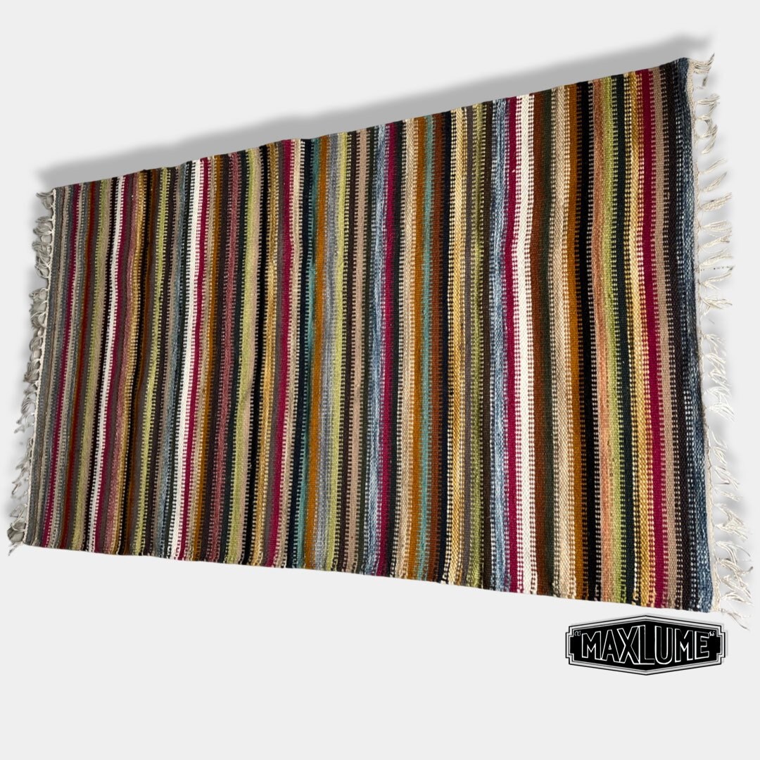 Hand Knotted Reversible Flat Weave Pure Wool Colourful Kilim Woollen Rug 3ft x 5ft