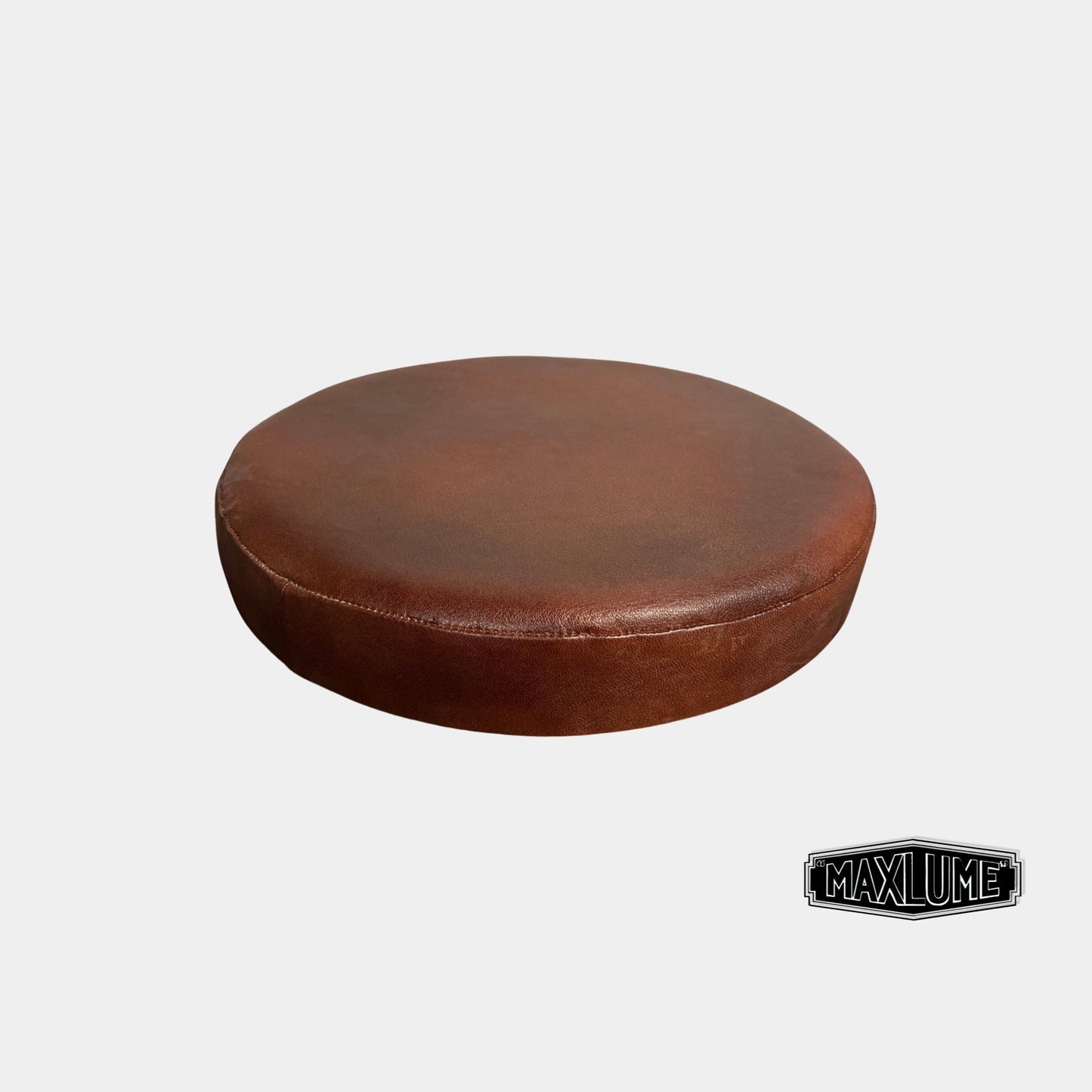 New Genuine Leather Oxblood Industrial Solid Bar Stool Base | Vintage Style | Solid Cast Metal