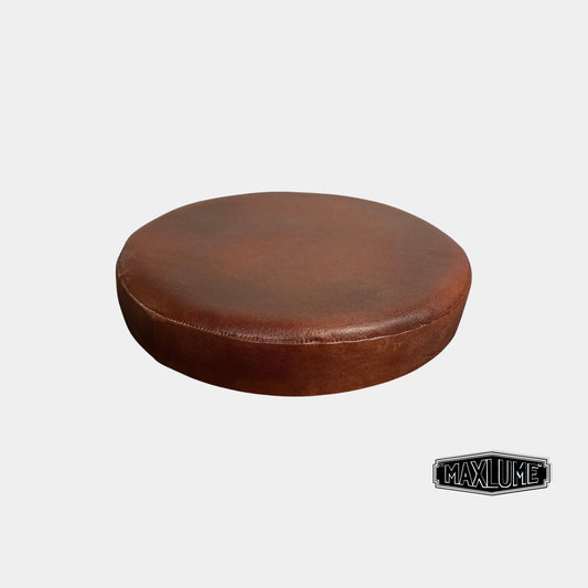 New Genuine Leather Oxblood Industrial Solid Bar Stool Base | Vintage Style | Solid Cast Metal