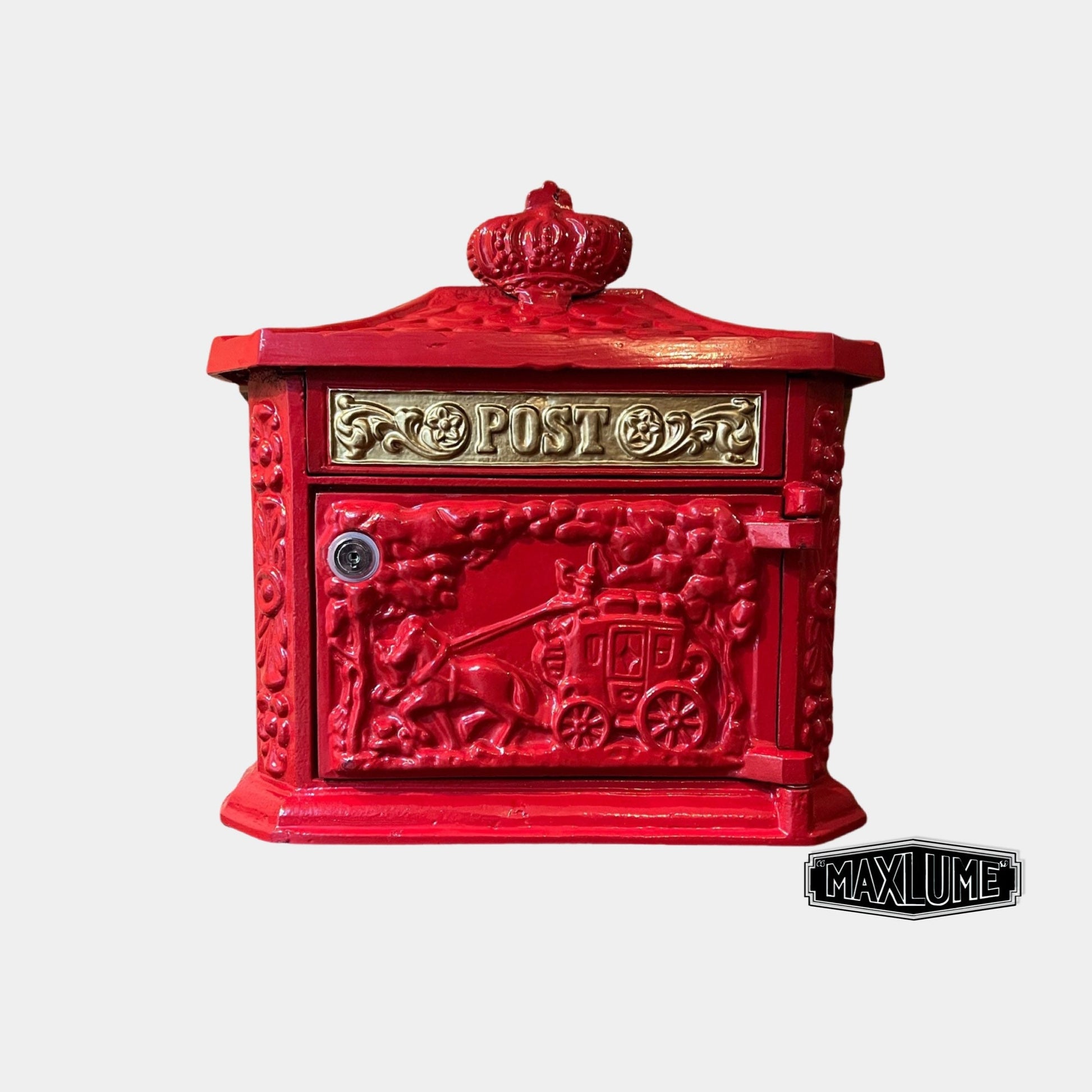 Maxlume ~ Solid Wall Mounted Post Box In Red