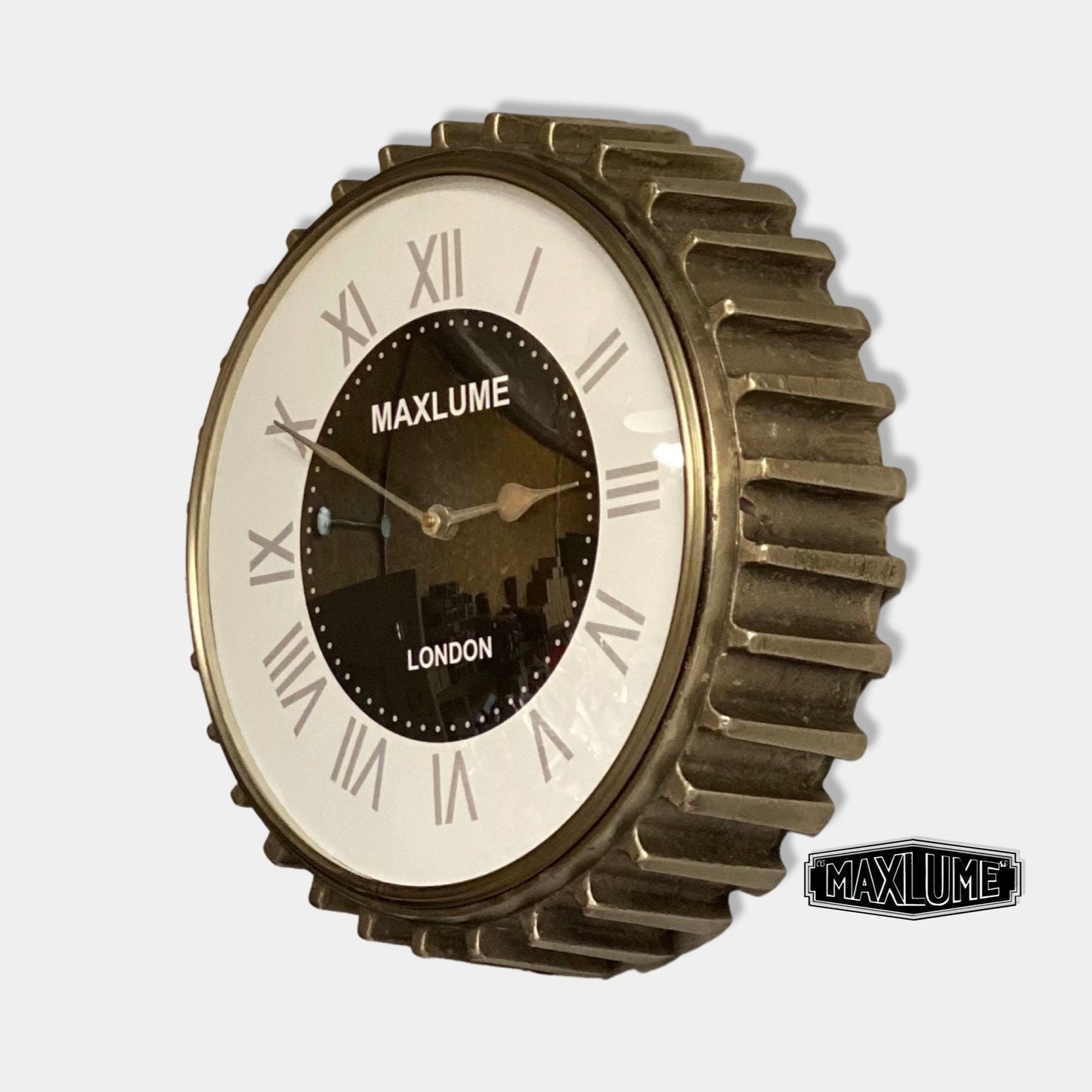 Maxlume ~ Small Crank Solid Cast Industrial Clock Nautical