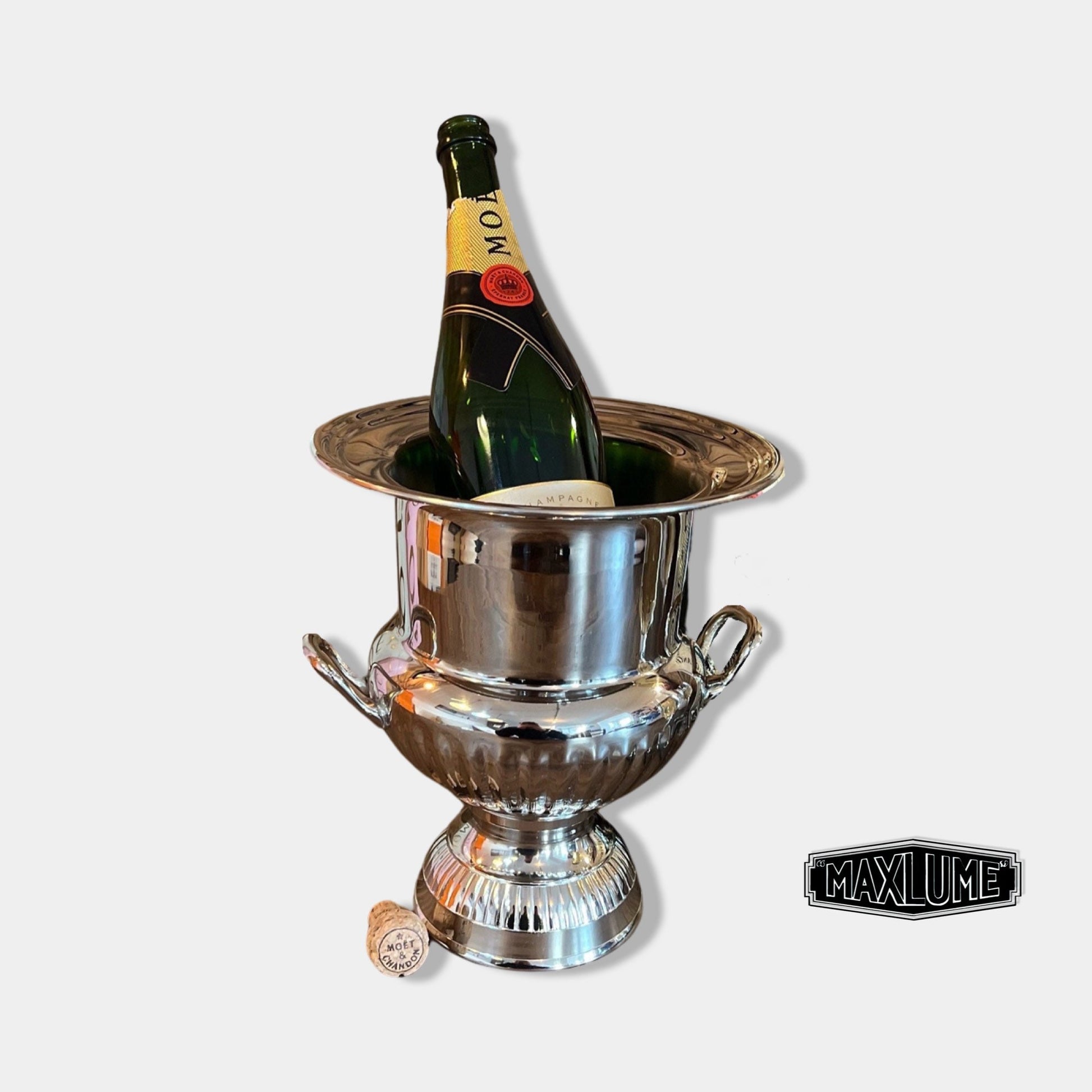 Maxlume ~ Great Gatsby ~ Solid Cast Engraved Champagne Ice Bucket