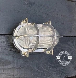 Walsingham ~ Bulkhead Outdoor & Bathroom Wall Or Ceiling Light | Polished Aluminium | 8.5 Inch