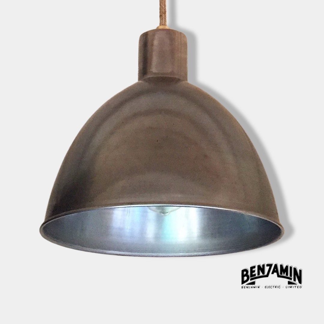 Warham ~ Industrial Solid Steel Shade Pendant Set Light | Ceiling Dining Room | Kitchen Table | Vintage 1 x Edison Filament Bulb