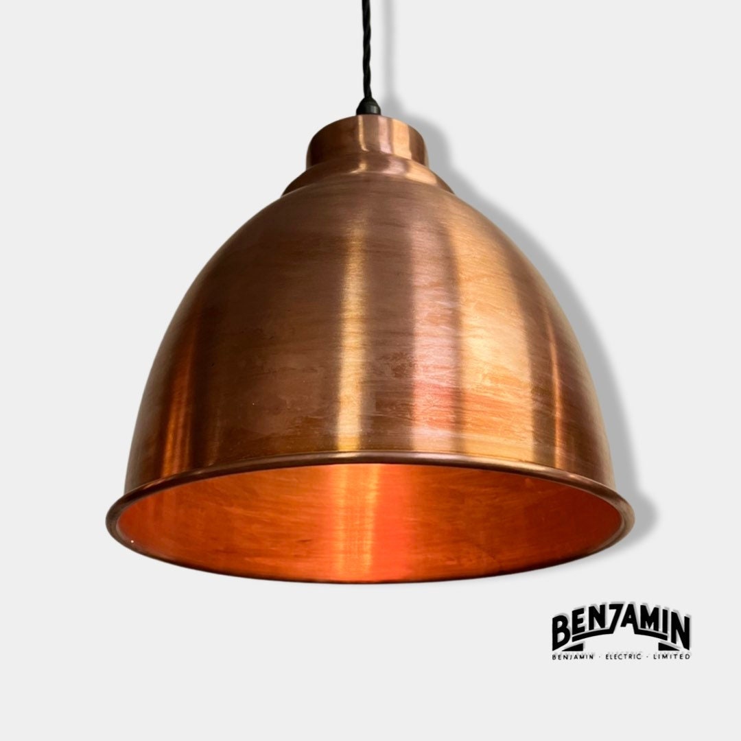 Brooke ~ 3 x Antique Copper Shade Design Pendant Set Track Light | Dining Room | Kitchen Table | Vintage