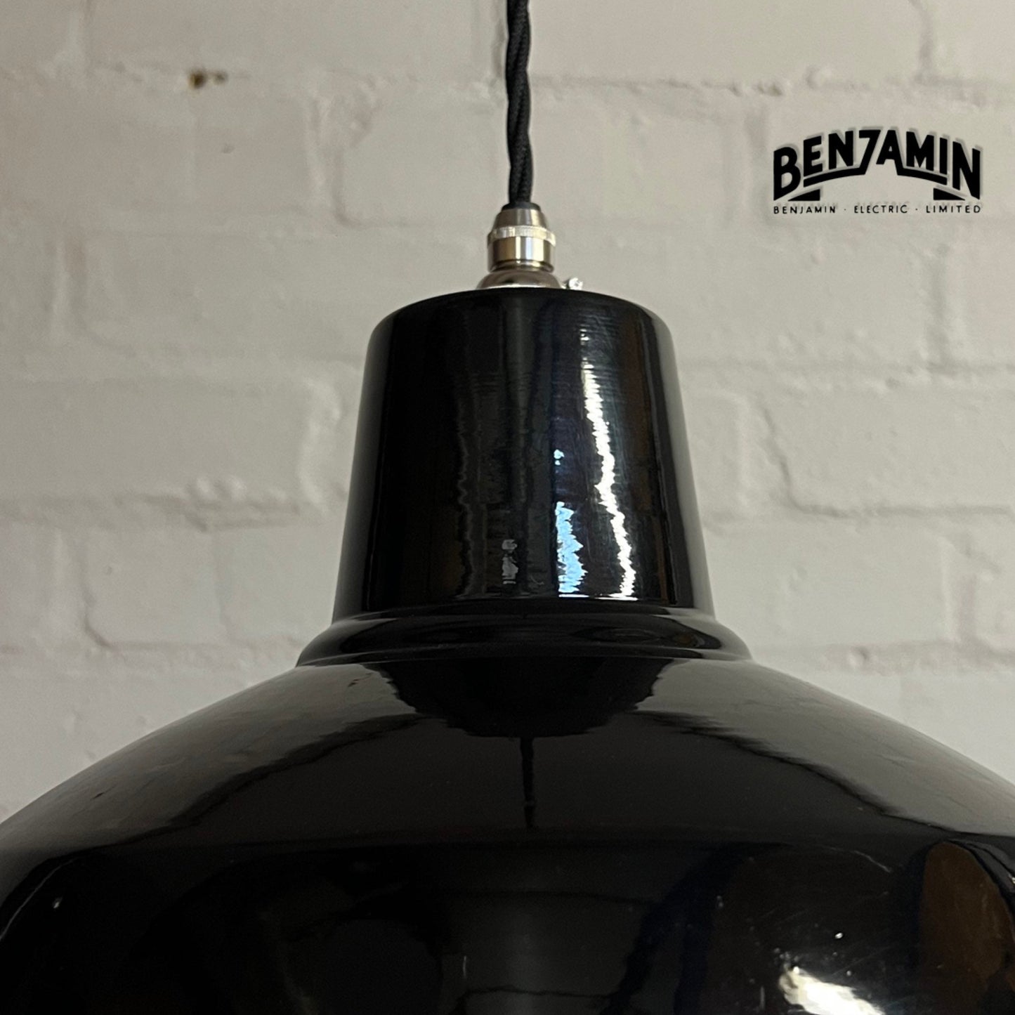 Filby ~ 3 x Jet Black Shade RLM 1921 Design Pendant Set Galvanised Track Light | Dining Room | Kitchen Table | Vintage