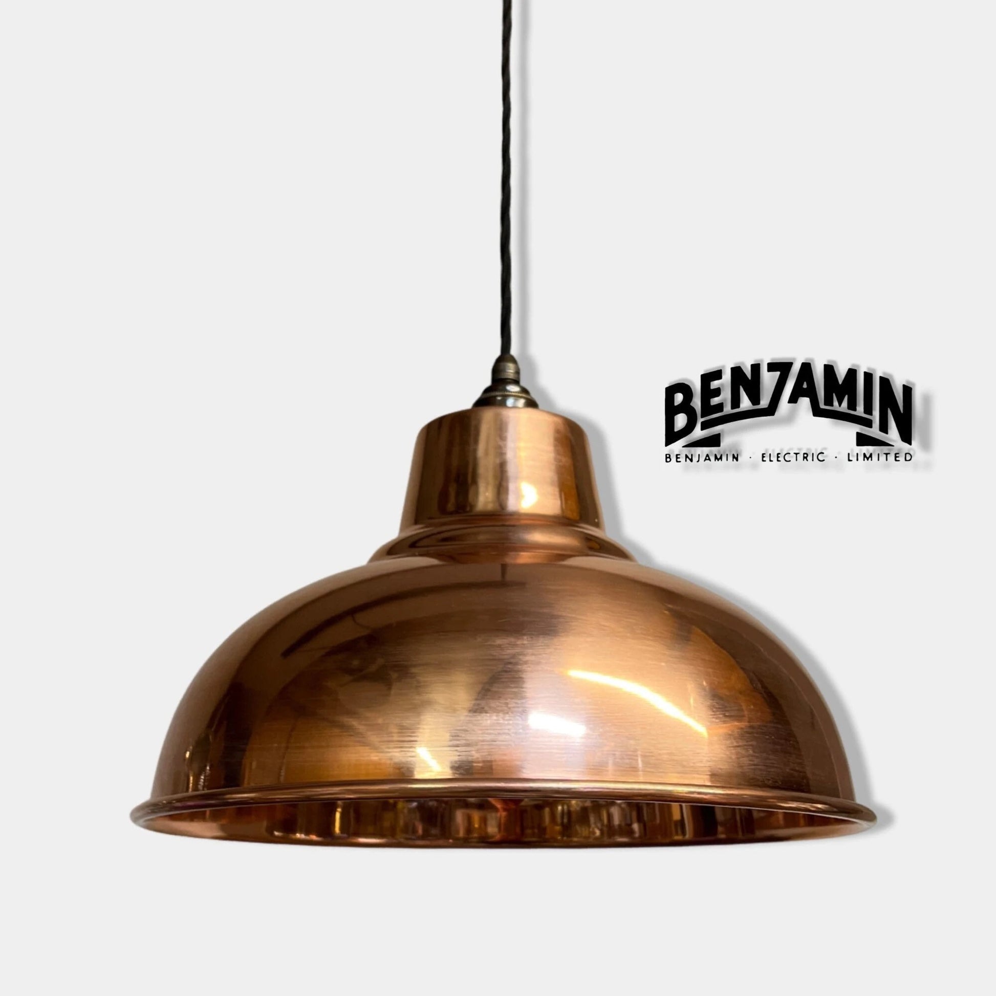 Salthouse XL ~ **Worn** Solid Copper Industrial factory shade light ceiling dining room kitchen table vintage edison pendant 14.5 Inch
