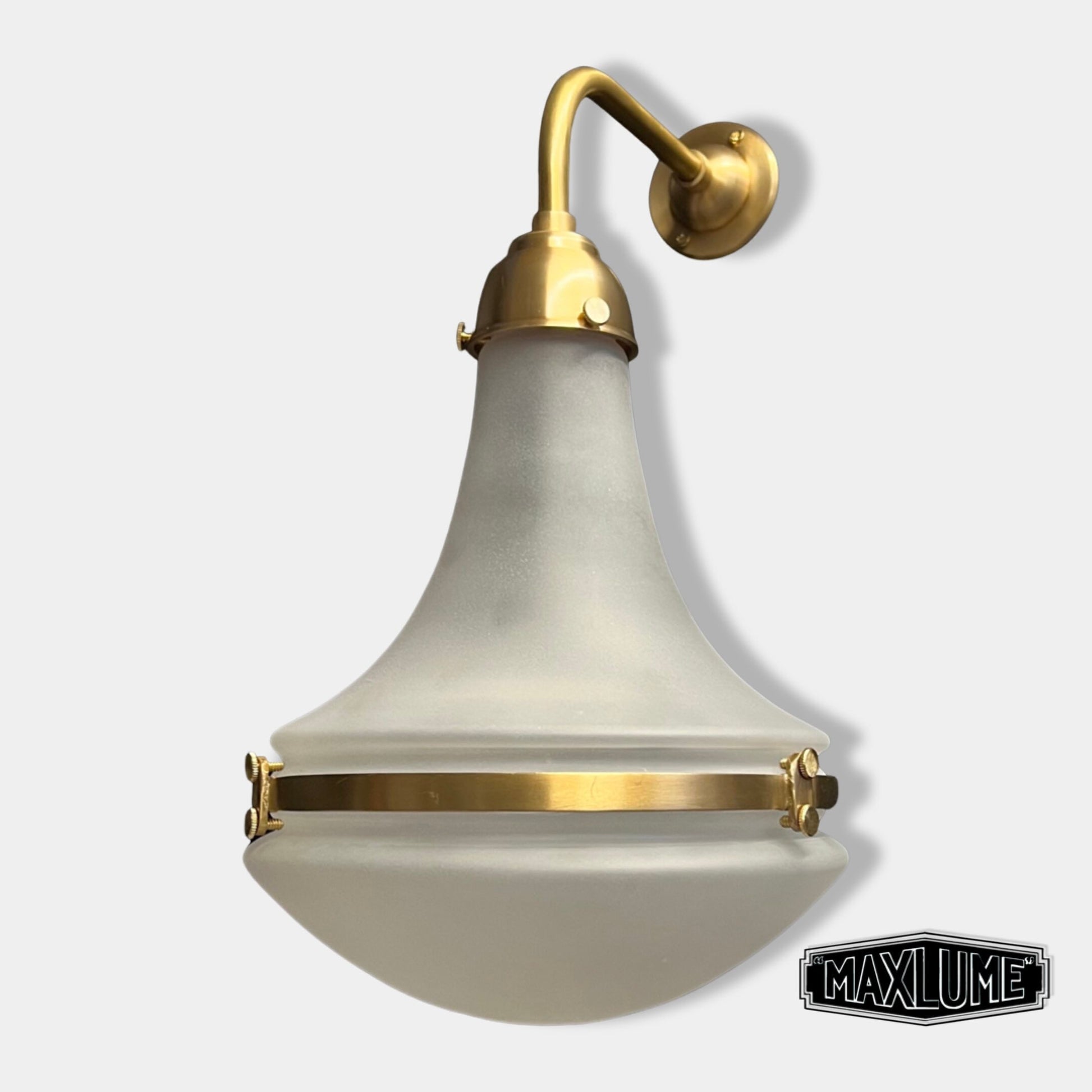 Opaline Antique Brass Wall Sconce Industrial Vintage Light | Dining Room | Kitchen Table |