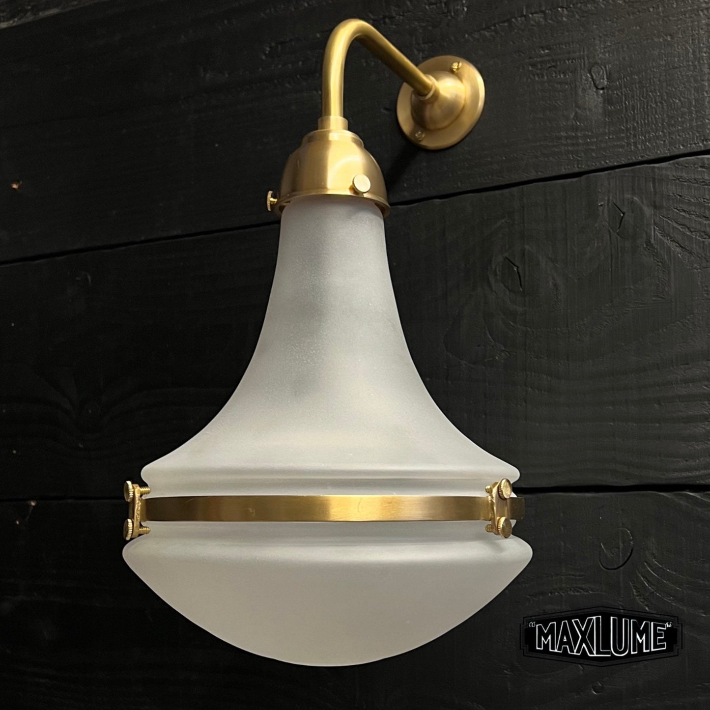 Opaline Antique Brass Wall Sconce Industrial Vintage Light | Dining Room | Kitchen Table |