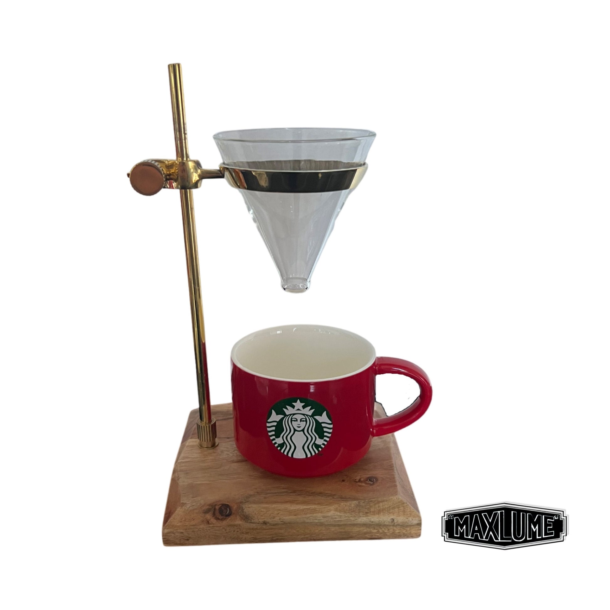 Slow Drip Coffee Pourer | Pour Over Drip Gourmet Kitchen Station Stand With Funnel & Filters | Glass Holder