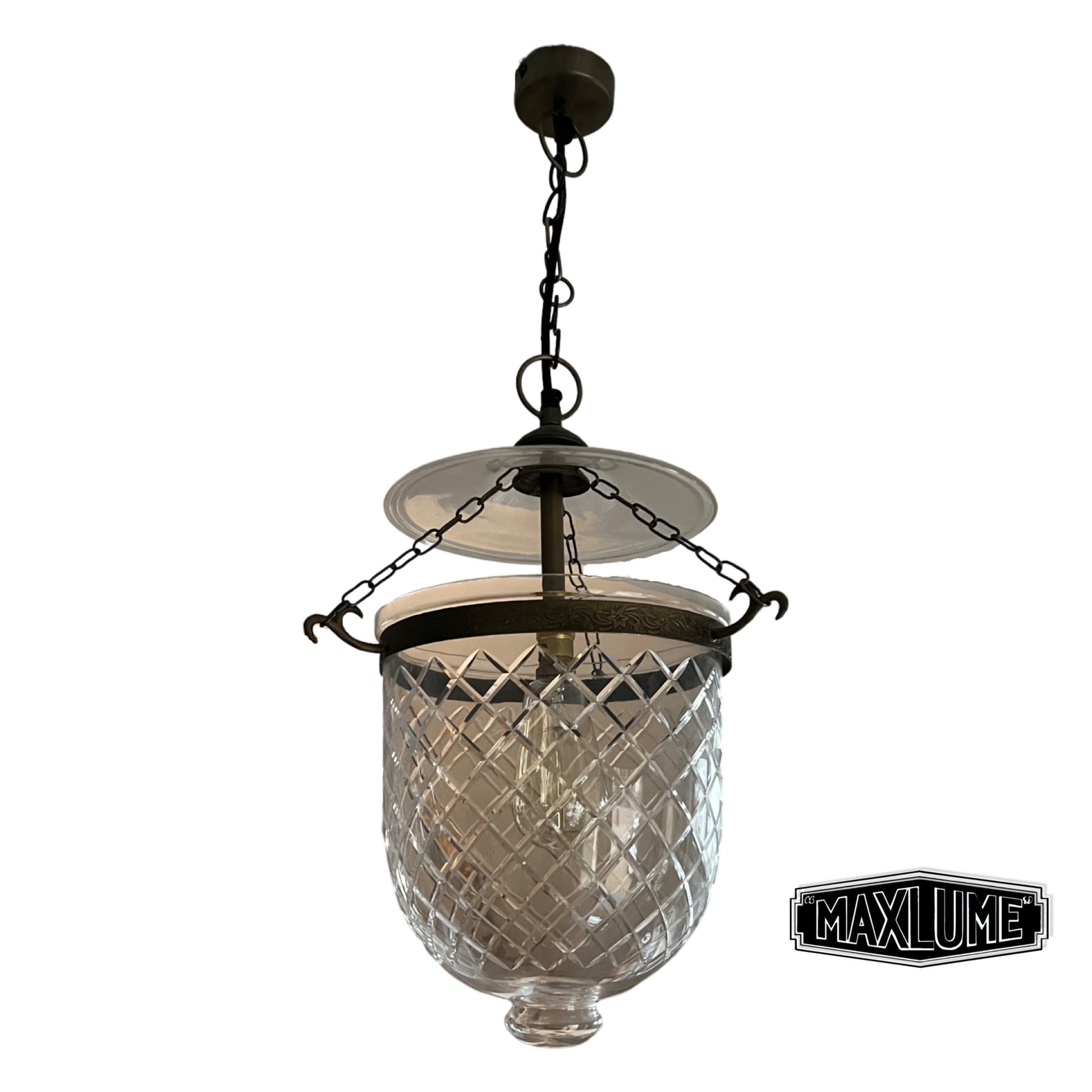 Maxlume ~ Bell Jar Glass Globe Lantern Luxury Chandelier Light ceiling dining room Antique Bronze Georgian Ceiling Pendant Bee