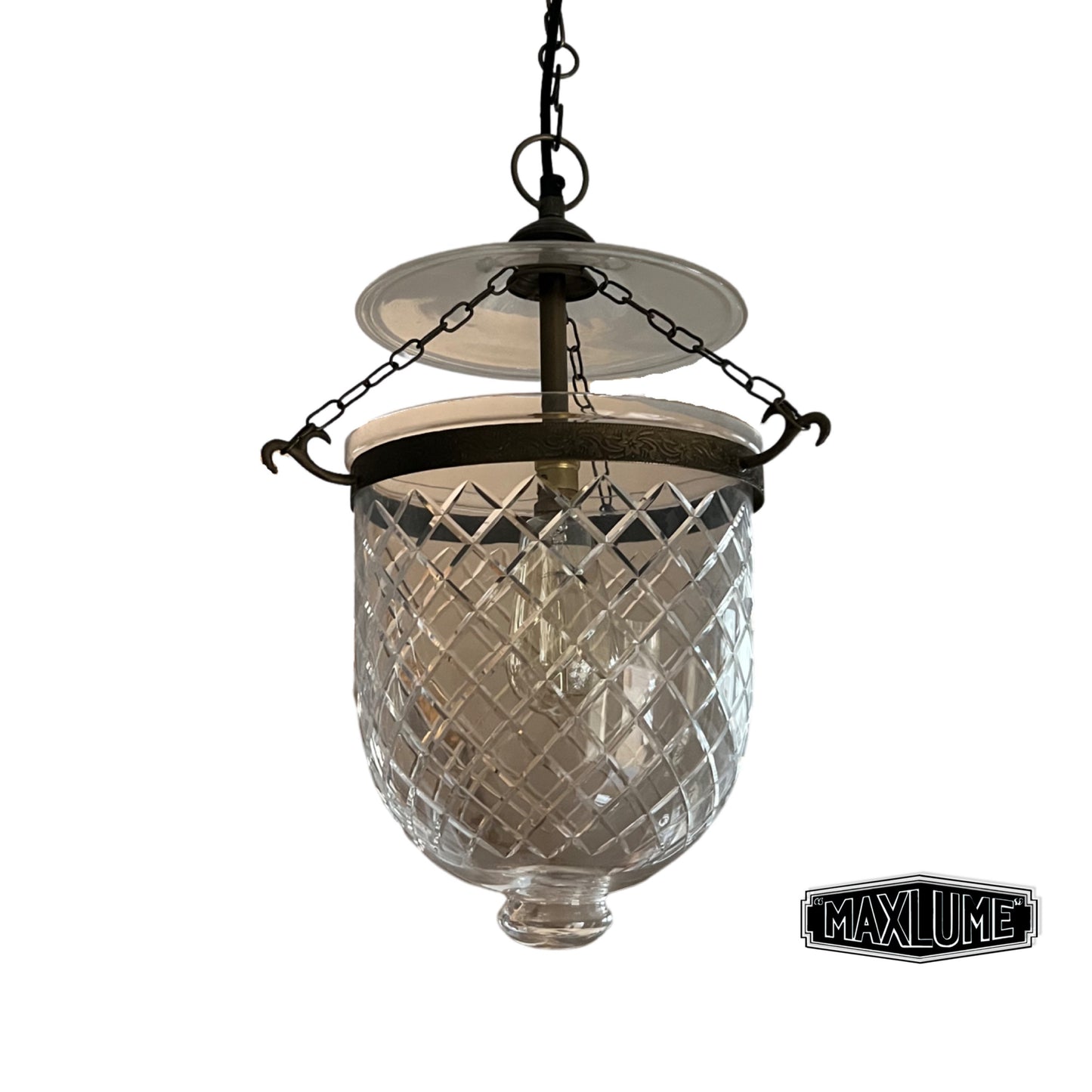 Maxlume ~ Bell Jar Glass Globe Lantern Luxury Chandelier Light ceiling dining room Antique Bronze Georgian Ceiling Pendant Bee