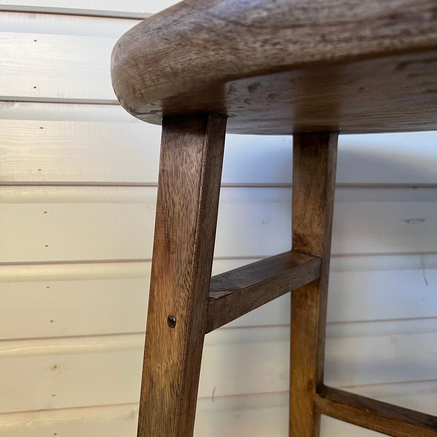 Solid Mango Wooden Top Bar Stool | Vintage Style | | Floor Standing | Kitchen | Industrial Tractor Seat