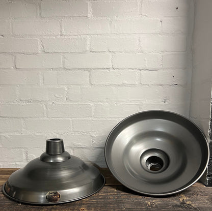 Bawsey ~ Pewter Industrial factory shade light ceiling dining room kitchen table vintage edison filament lamps pendant 16 Inch