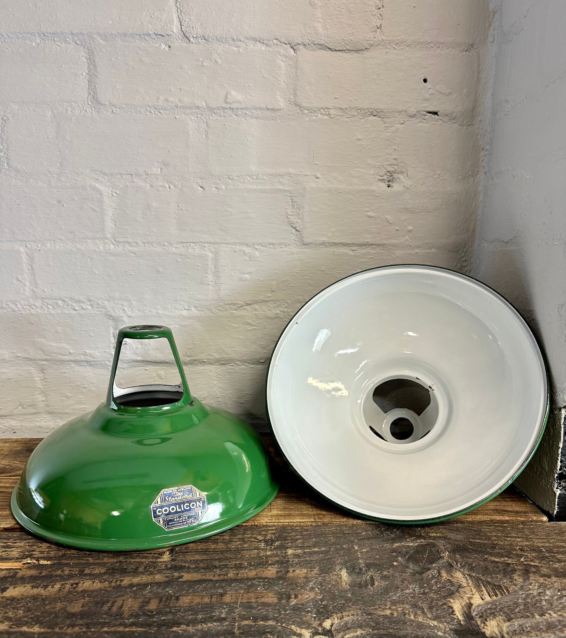 Geniune Green Solid Coolicon 1932 Lamp Shade Pendant Set Light 11 Inch | Ceiling Dining Room | Kitchen Table | Vintage Filament Bulb