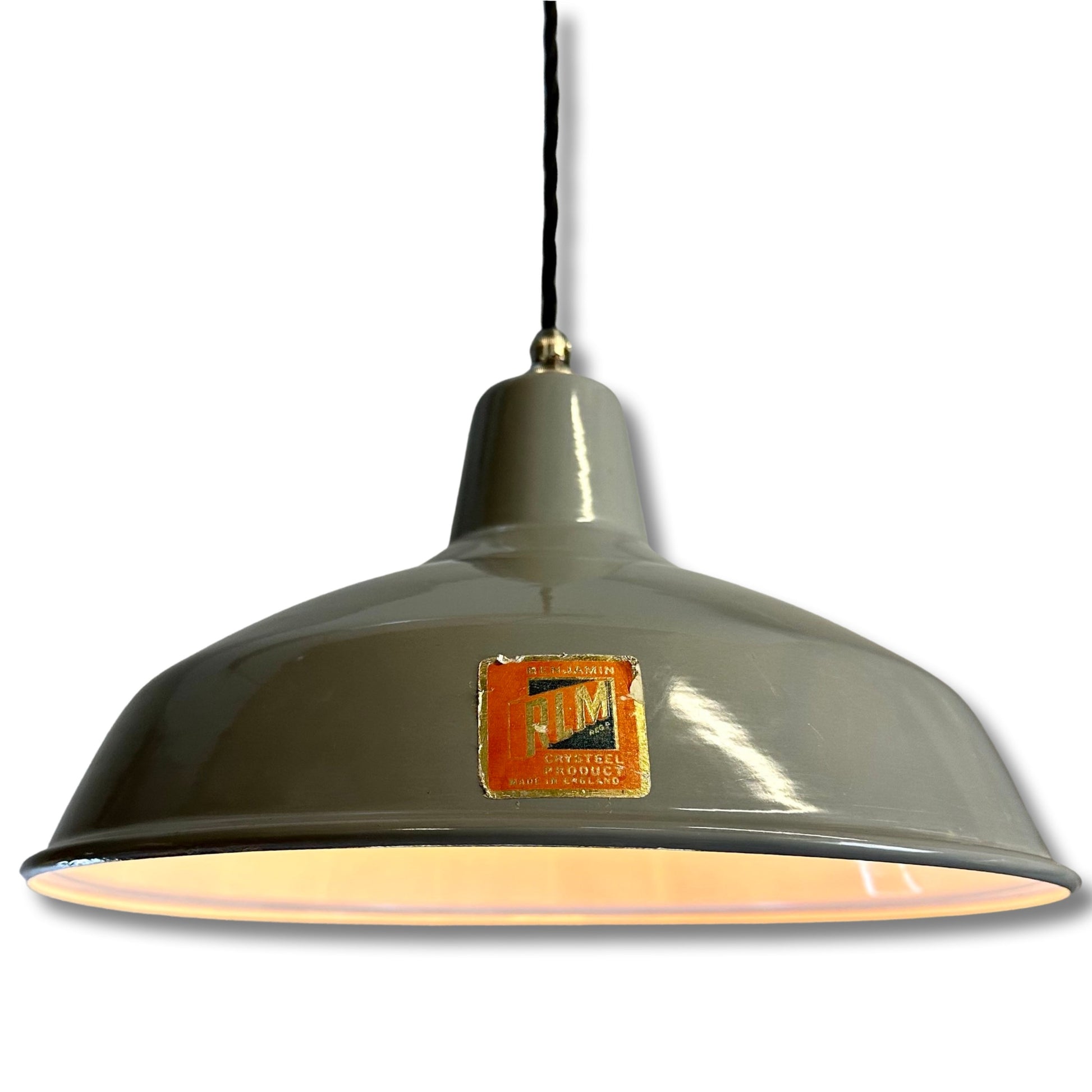 Geniune Grey Solid RLM Crysteel 19 Shade Pendant Set Light | Ceiling Dining Room | Antique Restored | Kitchen Table | Vintage Filament Bulb