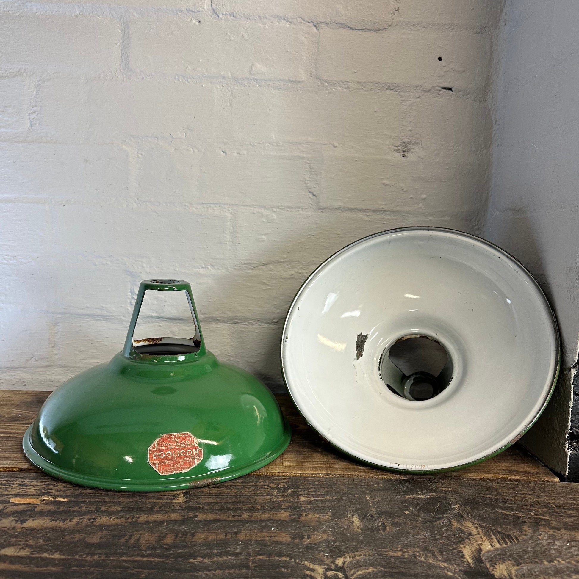 Geniune Green Solid Coolicon 1932 Lamp Shade Pendant Set Light 11 Inch | Ceiling Dining Room | Kitchen Table | Vintage Filament Bulb
