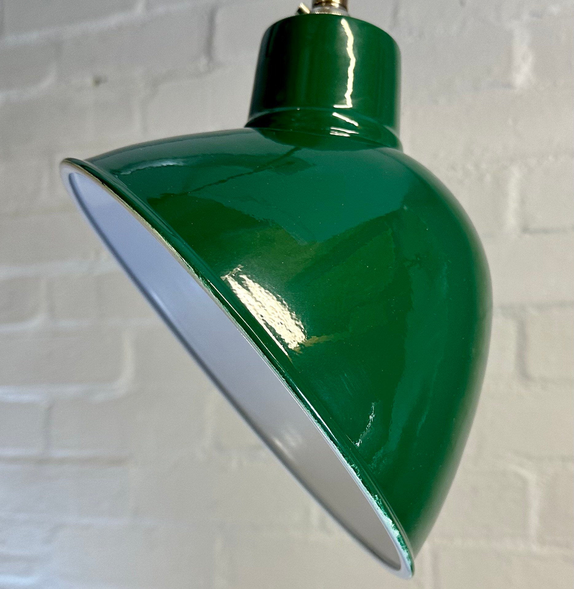 Stratton ~ Racing Green Parabolic Angled Shade Pendant Set Light | Ceiling Dining Room Thorlux Style