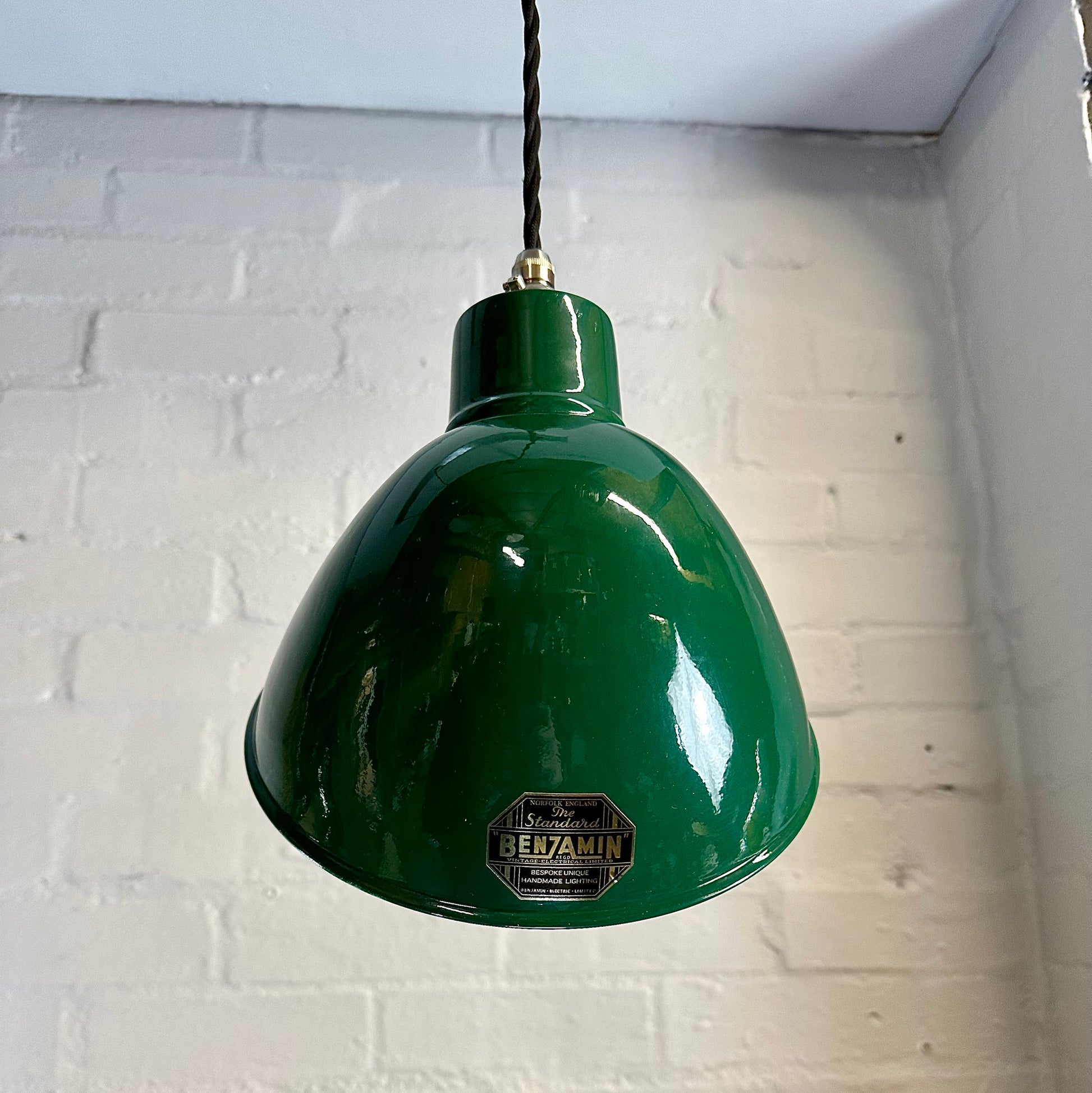 Stratton ~ Racing Green Parabolic Angled Shade Pendant Set Light | Ceiling Dining Room Thorlux Style