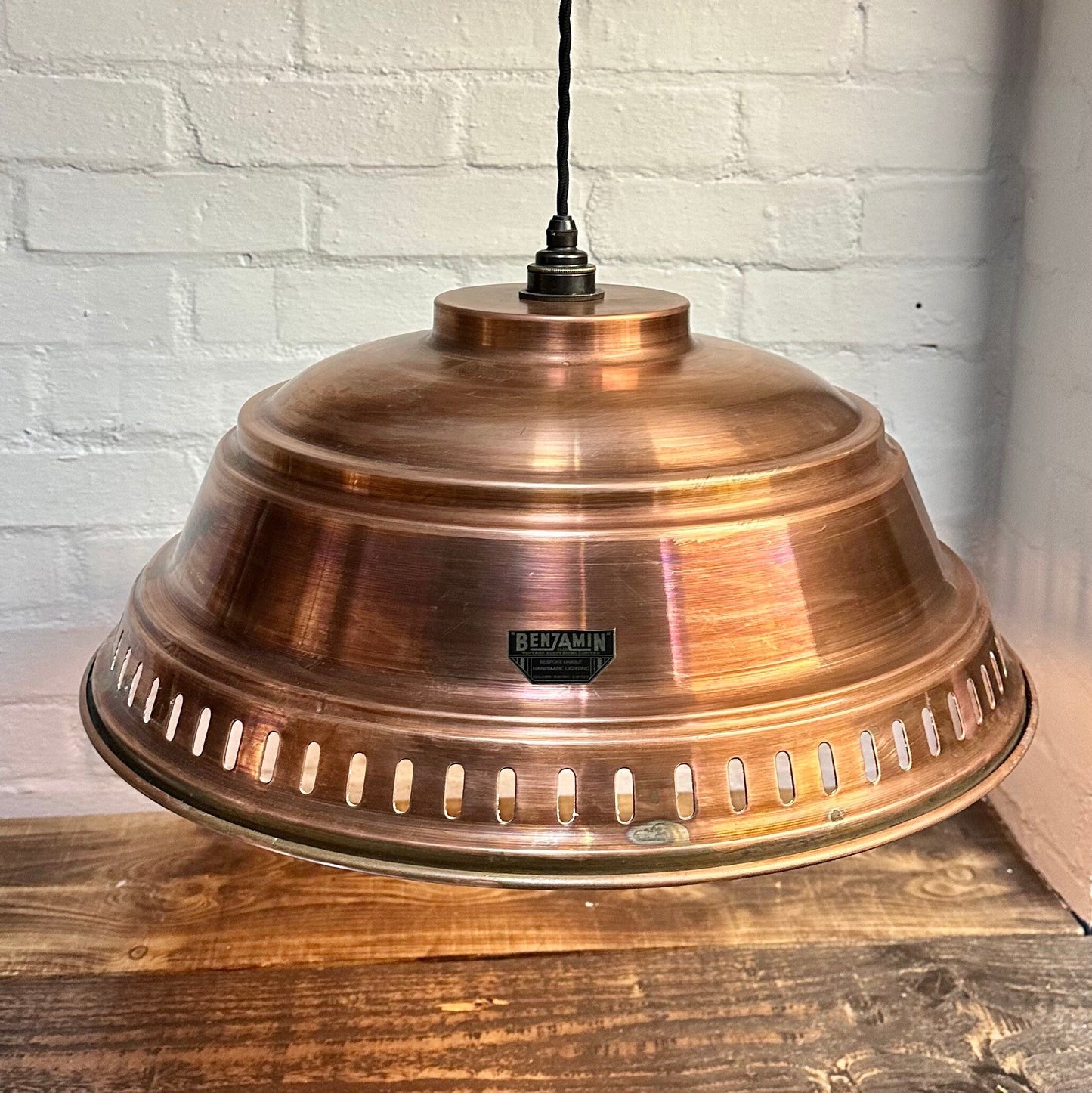Drayton ~ Antique Copper Industrial factory shade light ceiling dining room kitchen table vintage edison filament lamps pendant 20 Inch