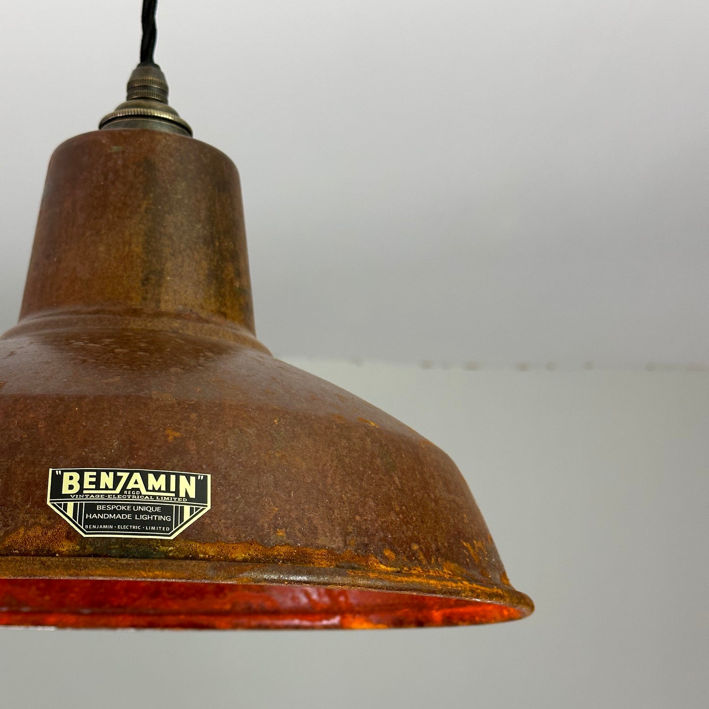 Filby ~ Rusted Solid Steel Industrial factory shade light ceiling dining room kitchen table vintage edison filament lamps pendant 12.5 Inch