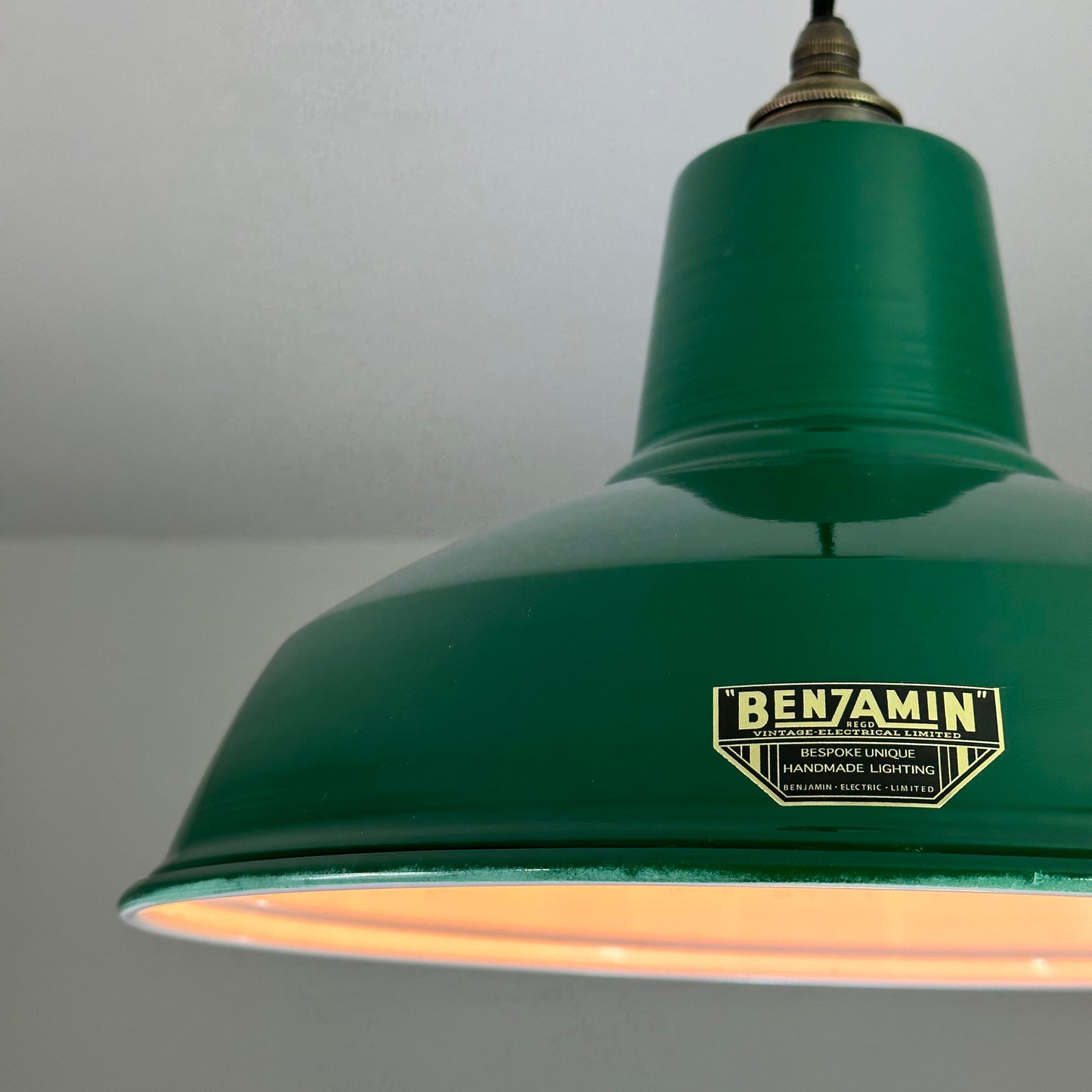 Filby ~ Racing Green Reflector Shade 1921 Design Pendant Set Light | Ceiling Dining Room | Kitchen Table | Industrial Vintage 12.5 Inch