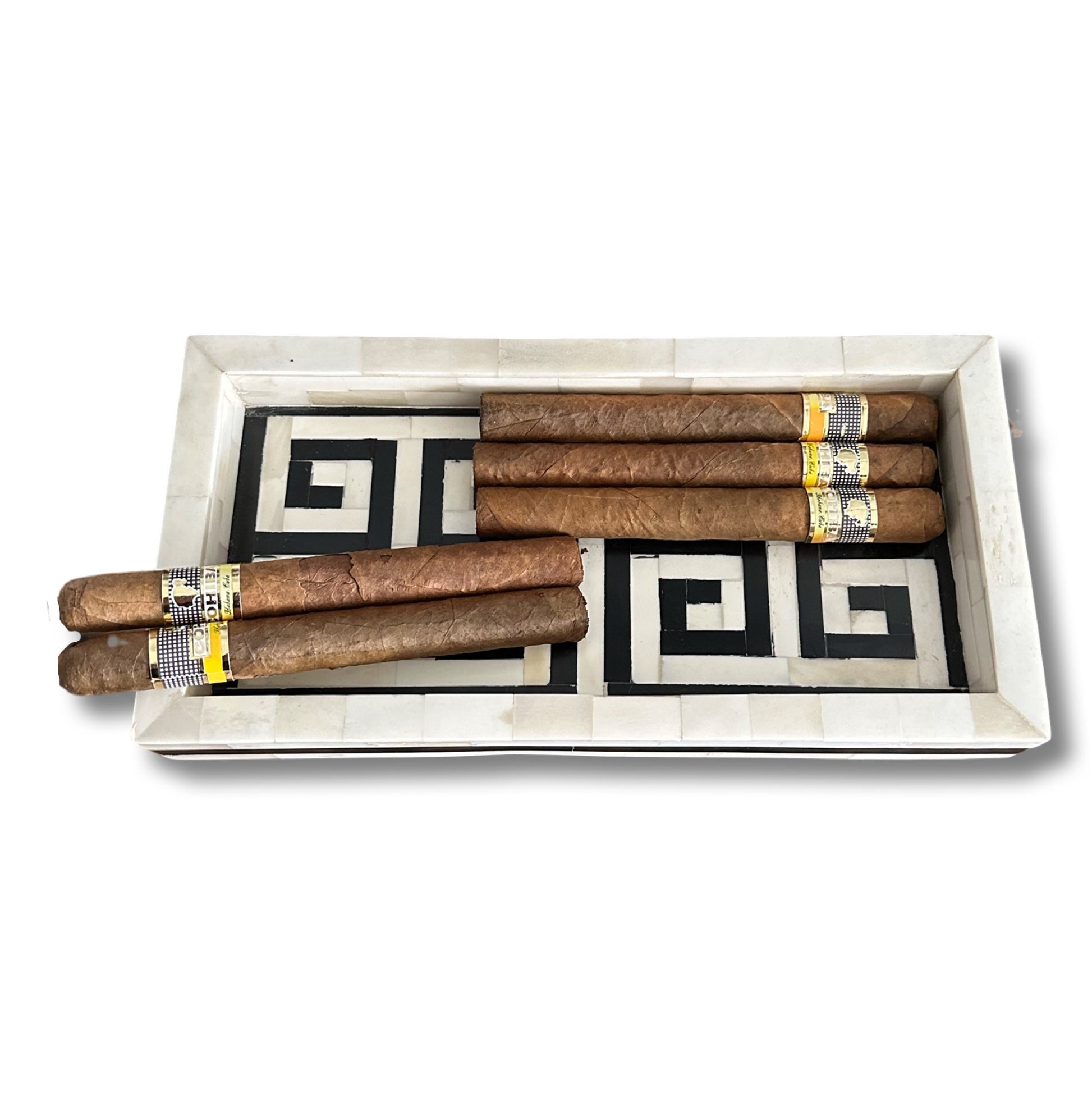 Maxlume ~ Bone Inlay Serving Decorative Cigar Tray Bathroom Vanity Coffee Table Feature