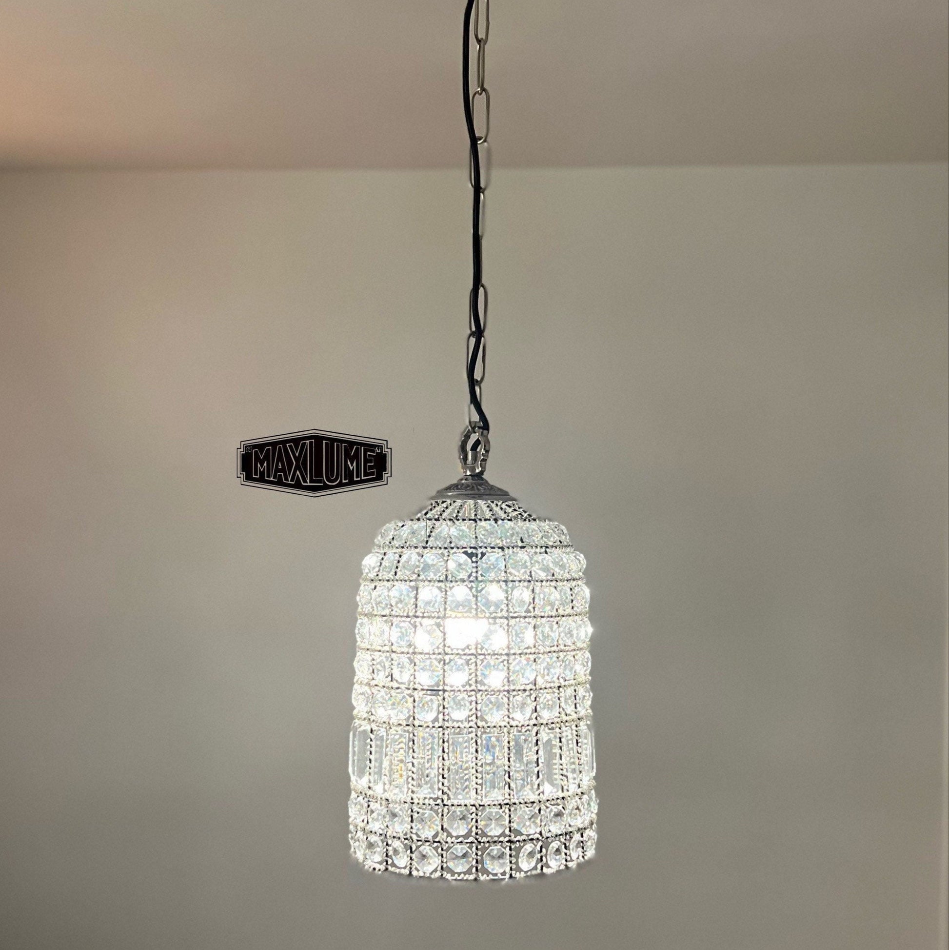 Bixley ~ French Glass Bird Cage Luxury Chandelier Light Dining Room Ceiling Pendant 9.5 Inch