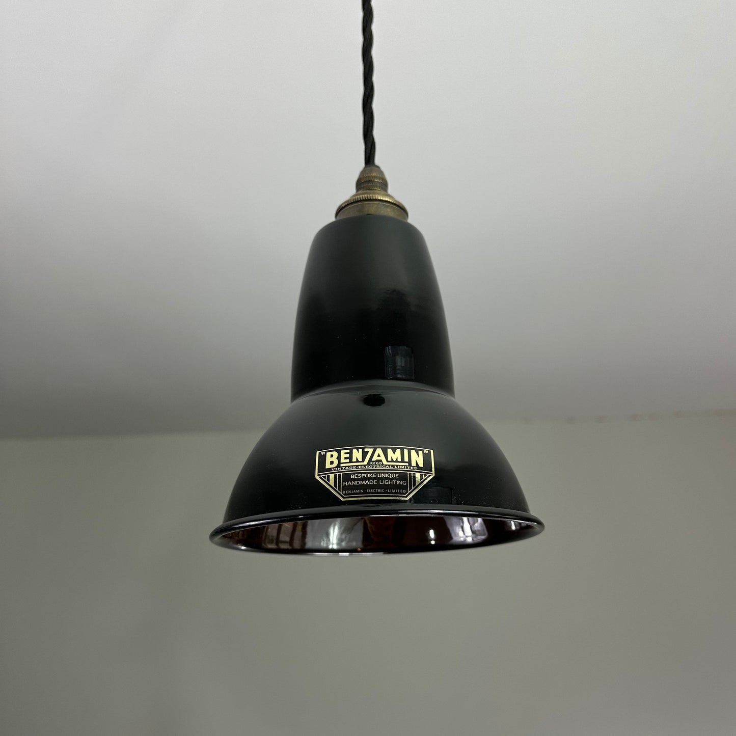 Alby ~ Midnight Black Shade Pendant Set Light | Ceiling Dining Room | Kitchen Table | Vintage Edison Filament Bulb | 6 Inch