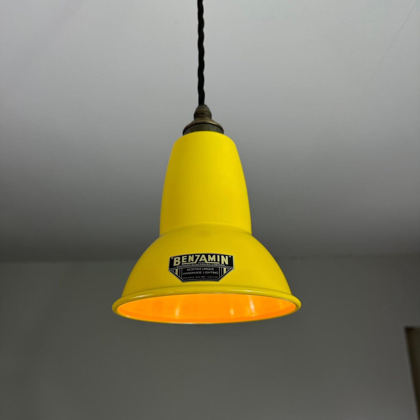 Alby ~ Summer Yellow Shade Pendant Set Light | Ceiling Dining Room | Kitchen Table | Vintage Edison Filament Bulb | 6 Inch