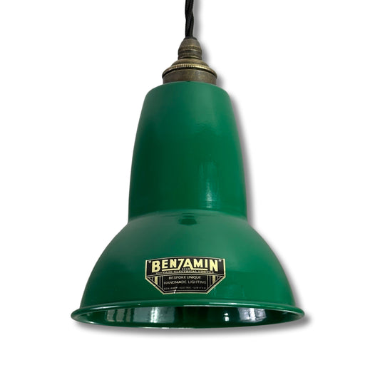 Alby ~ Racing Green Shade Pendant Set Light | Ceiling Dining Room | Kitchen Table | Vintage Edison Filament Bulb | 6 Inch