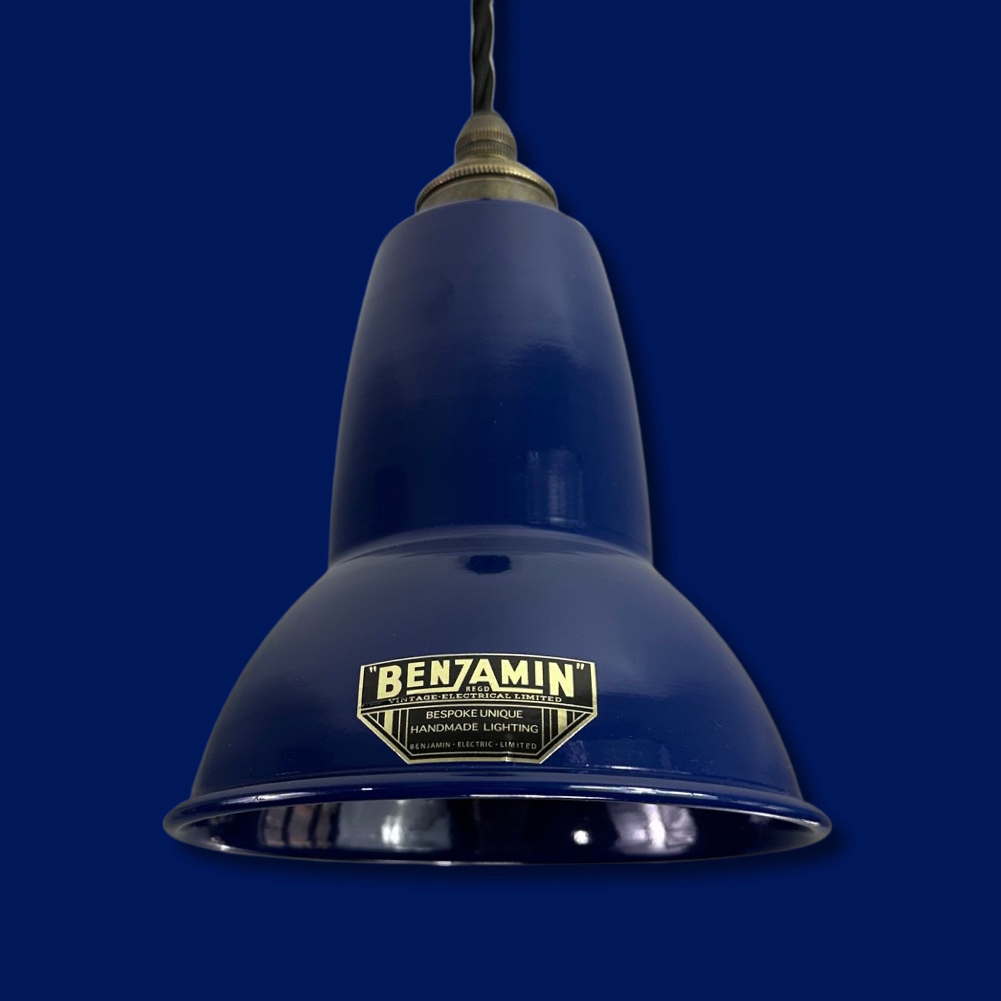 Alby ~ Navy Blue Shade Pendant Set Light | Ceiling Dining Room | Kitchen Table | Vintage Edison Filament Bulb | 6 Inch