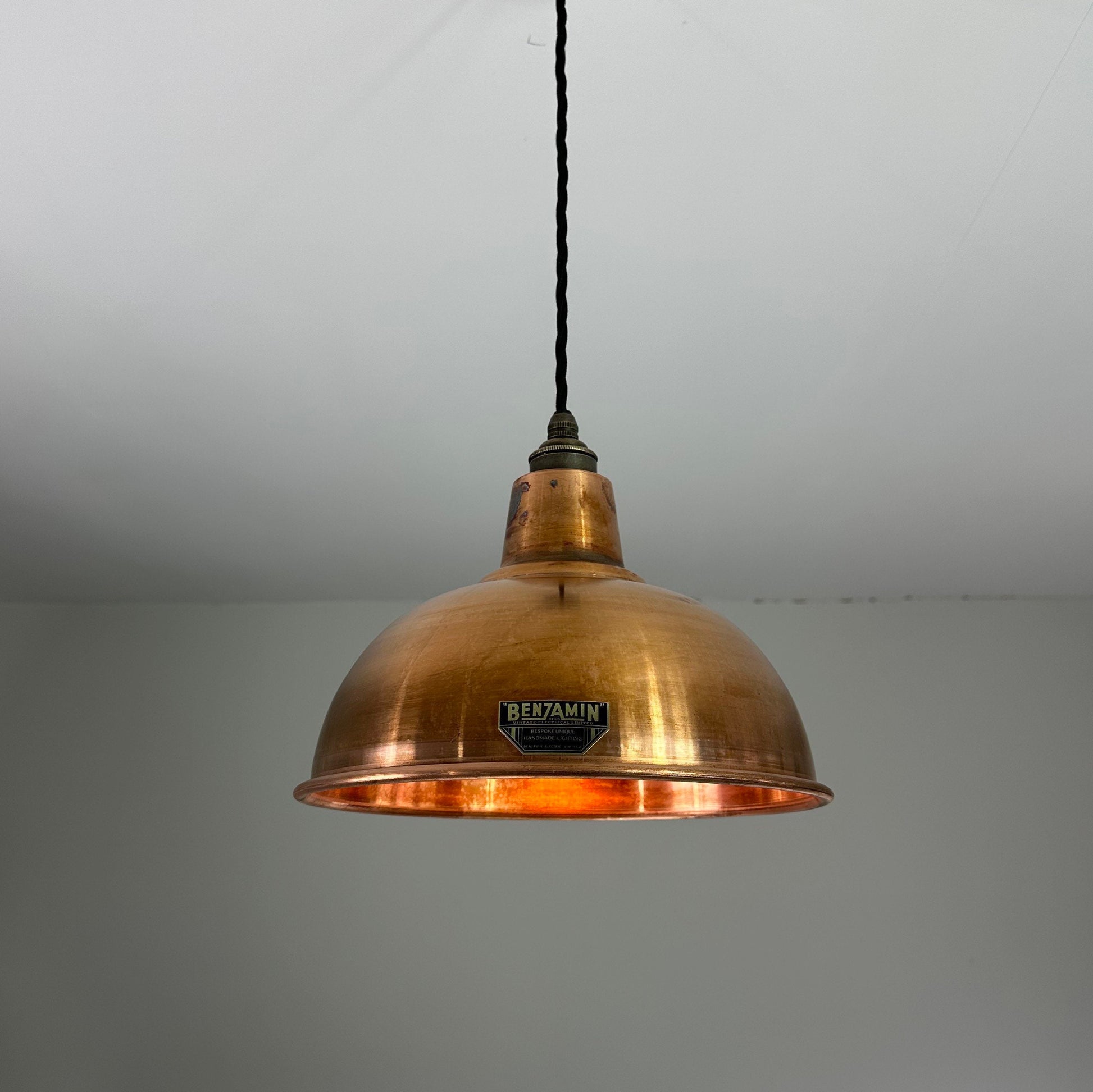 Salthouse ~ Solid Steel Industrial Shade Pendant Set Light | Ceiling Dining Room | Kitchen Table | Vintage Edison Filament Bulb | 10 Inch