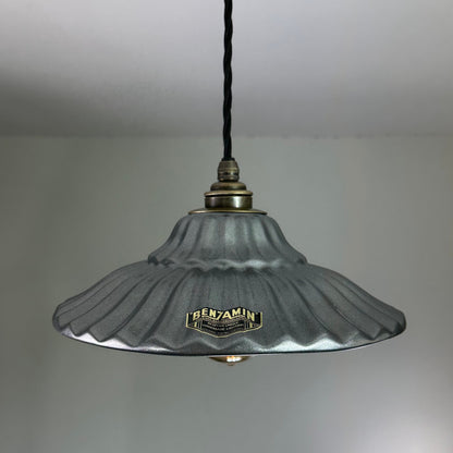 Lenwade ~ Pewter Grey Ceramic Shade Light Ceiling Dining Room Kitchen Table Vintage Edison Filament Lamps Pendant Odette