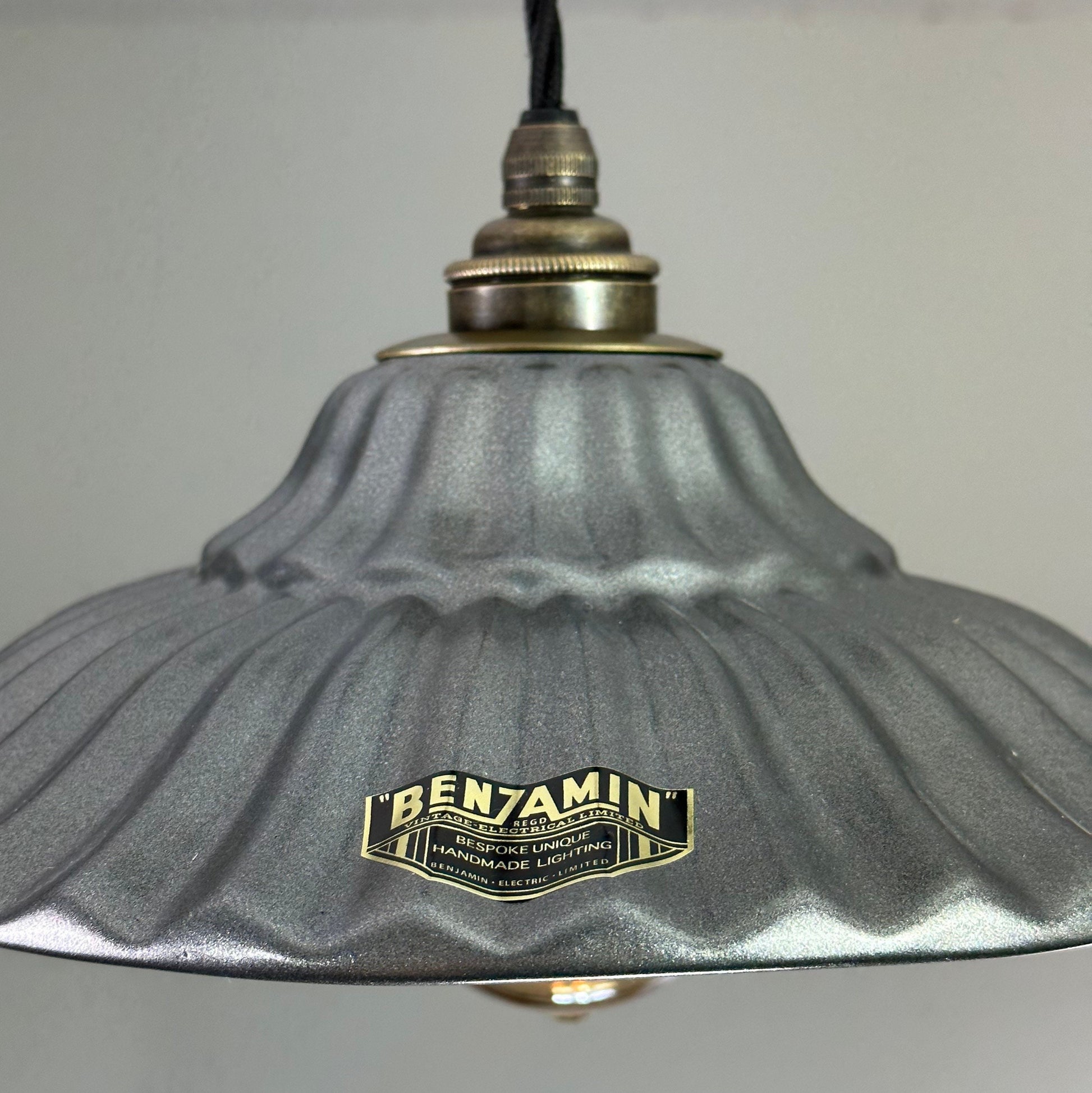 Lenwade ~ Pewter Grey Ceramic Shade Light Ceiling Dining Room Kitchen Table Vintage Edison Filament Lamps Pendant Odette