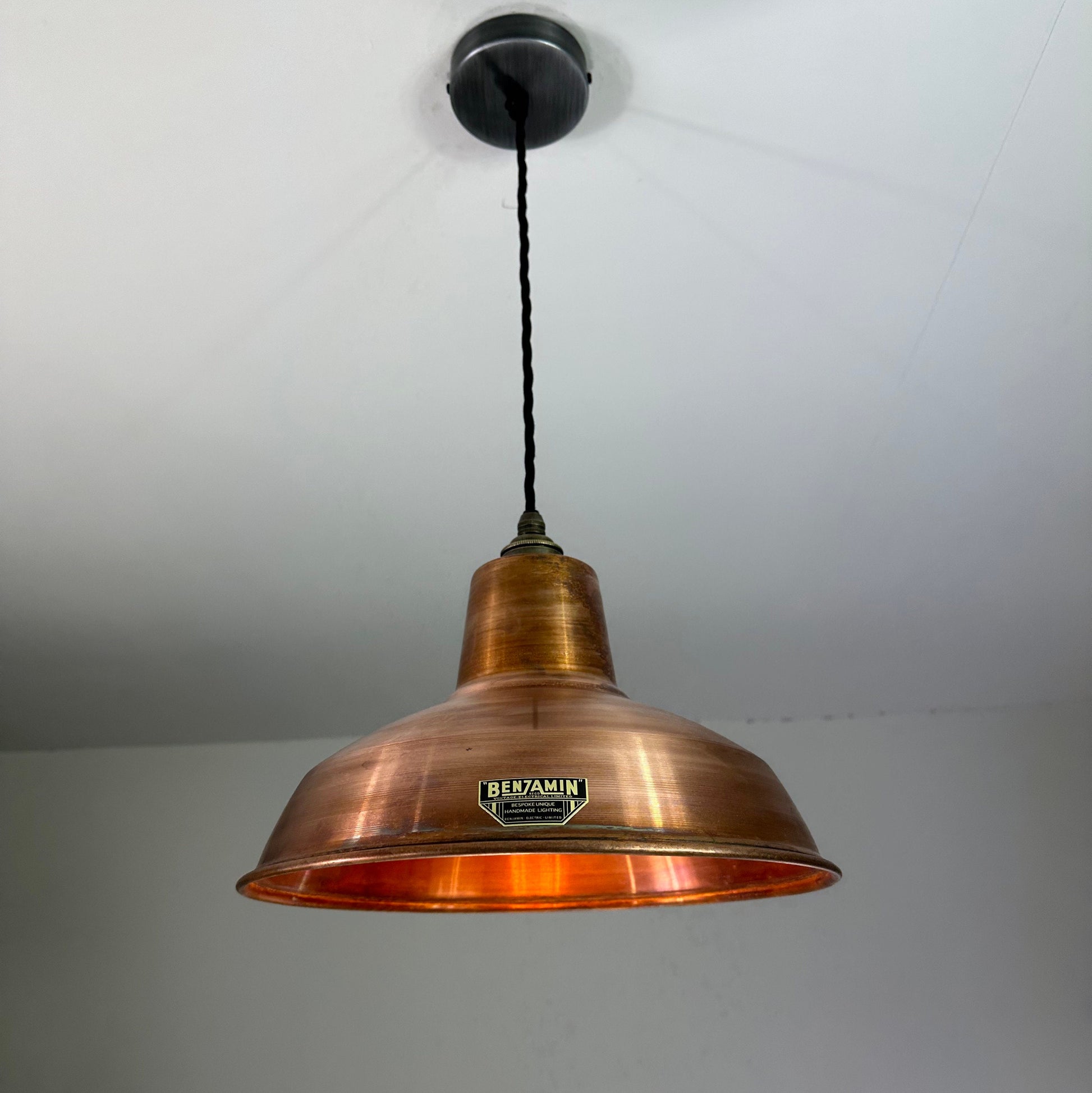 Filby ~ Antique Copper Lampshade Pendant Ceiling Light ~ 12.5 Inch