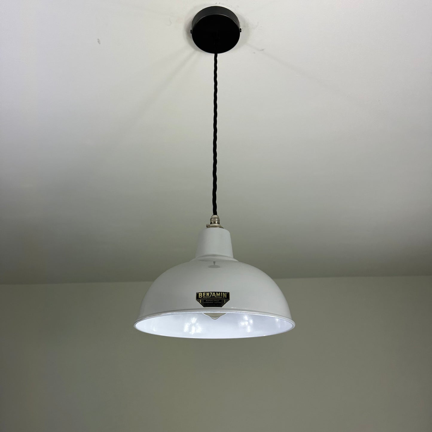 Salthouse ~ Original Grey Industrial factory shade light ceiling dining room kitchen table vintage edison filament lamps pendant 10 Inch