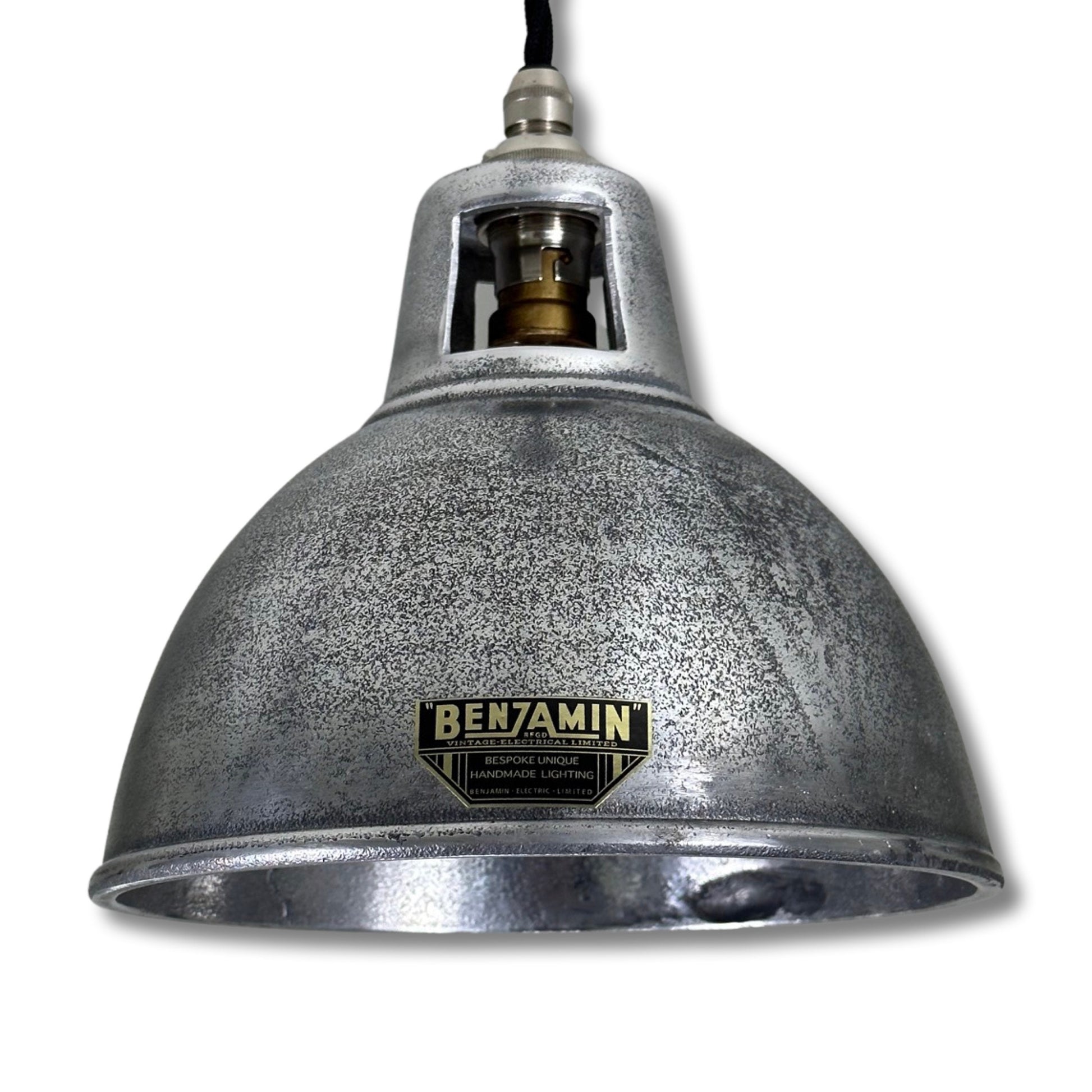 Shropham ~ Small Cast Solid Shade Design Pendant Set Light | Ceiling Dining Room | Kitchen Table | Vintage Industrial Pewter 8 Inch