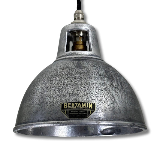 Shropham ~ Small Cast Solid Shade Design Pendant Set Light | Ceiling Dining Room | Kitchen Table | Vintage Industrial Pewter 8 Inch