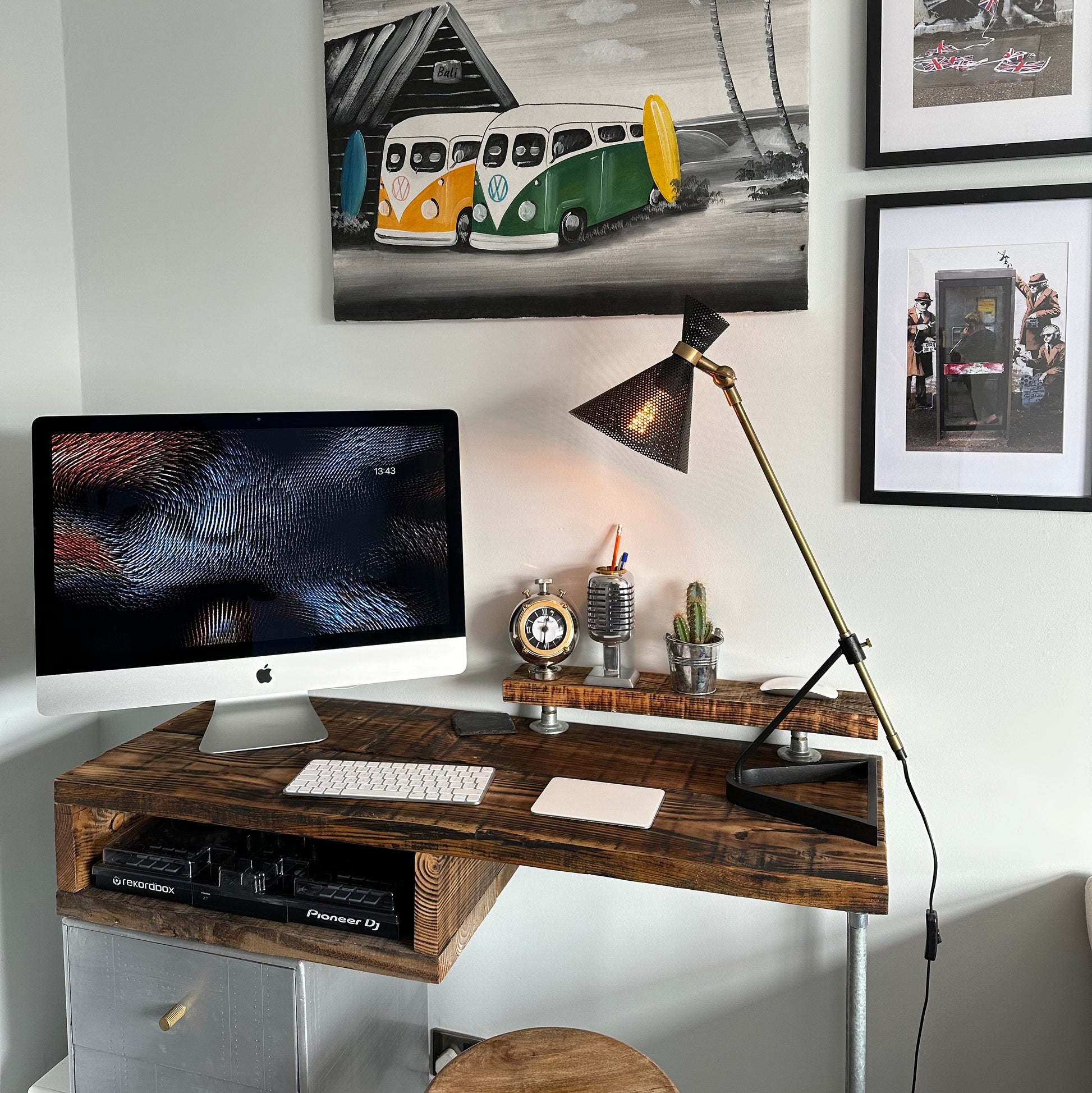 Maxlume ~ Solid Brass & Glass Table Lamp Vintage Style | Bedroom | Bedside Reading Light | Retro | Hallway