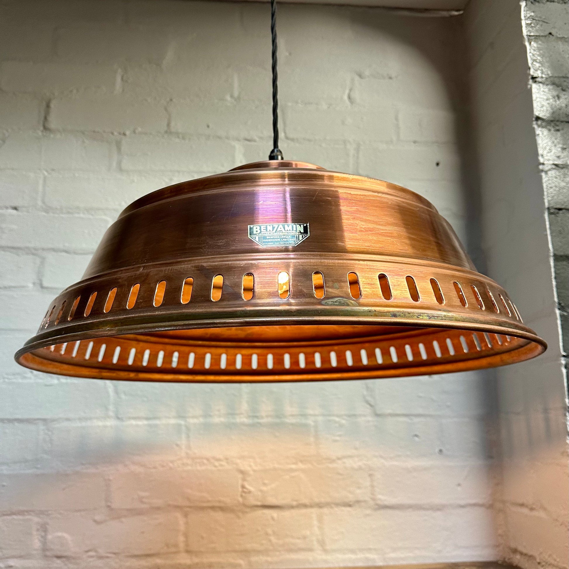 Drayton ~ Antique Copper Industrial factory shade light ceiling dining room kitchen table vintage edison filament lamps pendant 20 Inch