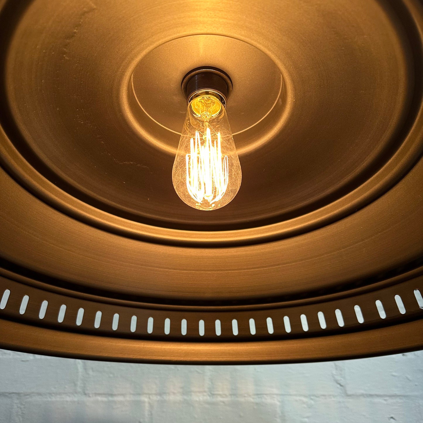 Drayton ~ Pewter Industrial factory shade light ceiling dining room kitchen table vintage edison filament lamps pendant 20 Inch