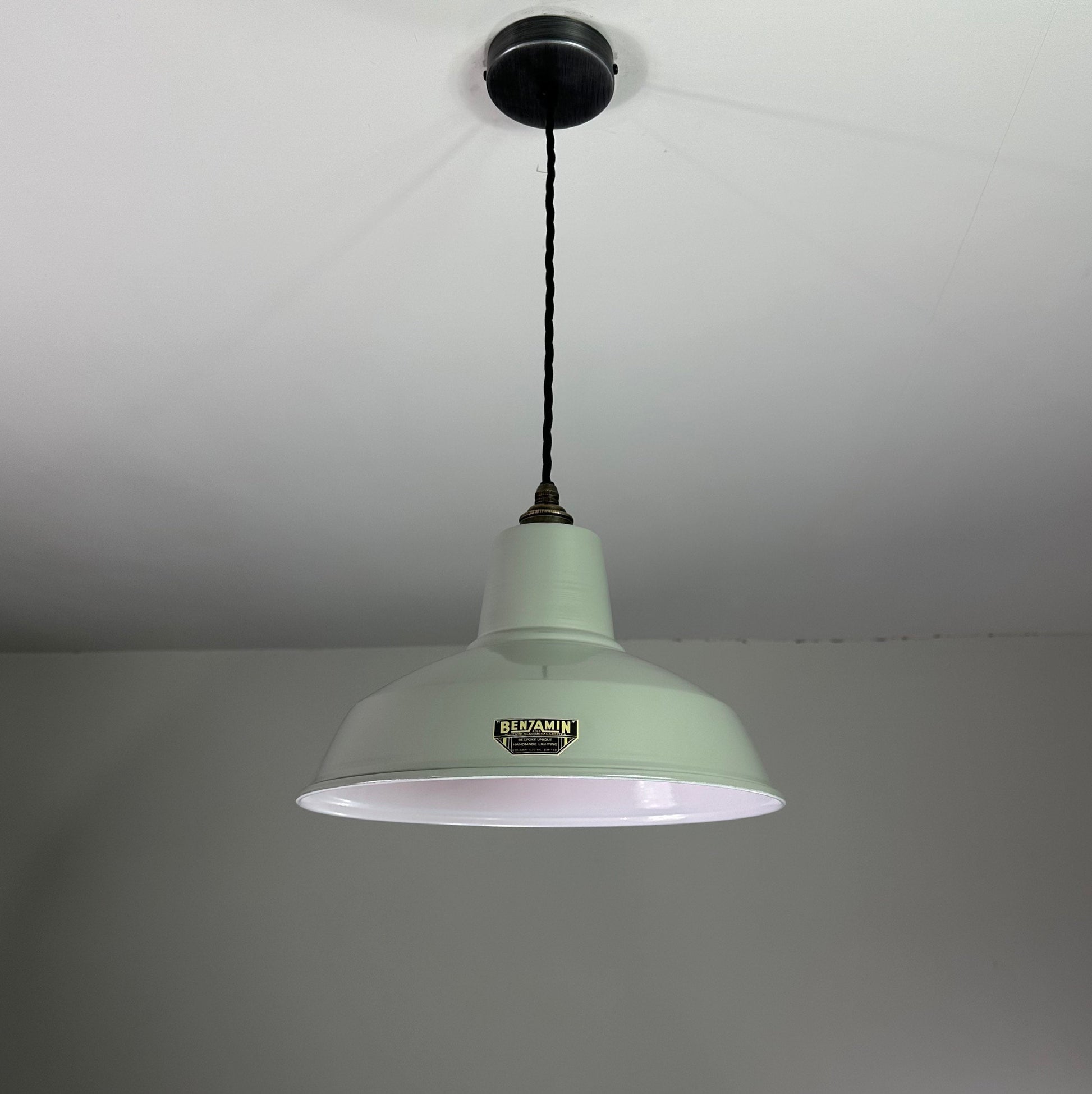 Filby ~ Grey Solid Shade Pendant Set Light | Ceiling Dining Room | Kitchen Table Industrial Factory Vintage Filament Bulb 12.5 Inch