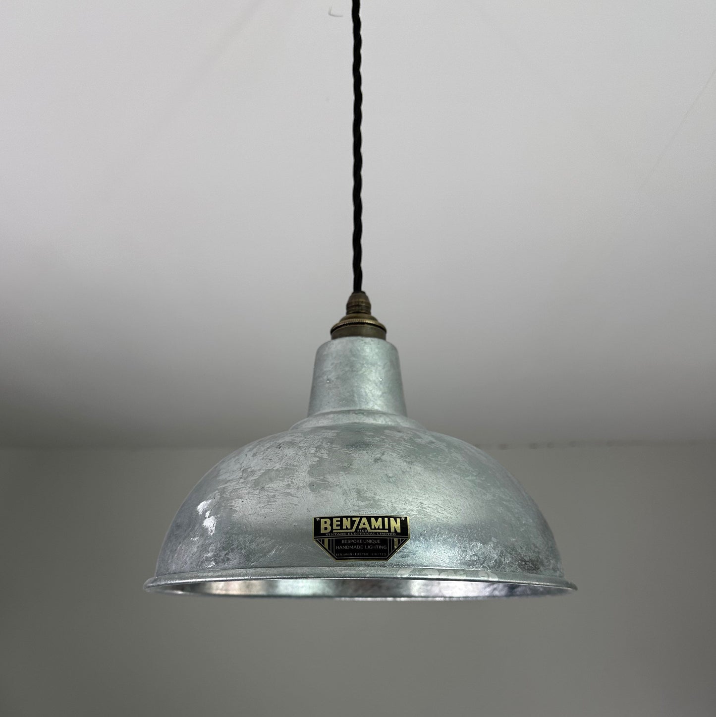 Salthouse ~ Galvanised Solid Steel Industrial Shade Pendant Set Light | Ceiling Dining Room | Kitchen Table | Vintage Filament Bulb 10 Inch