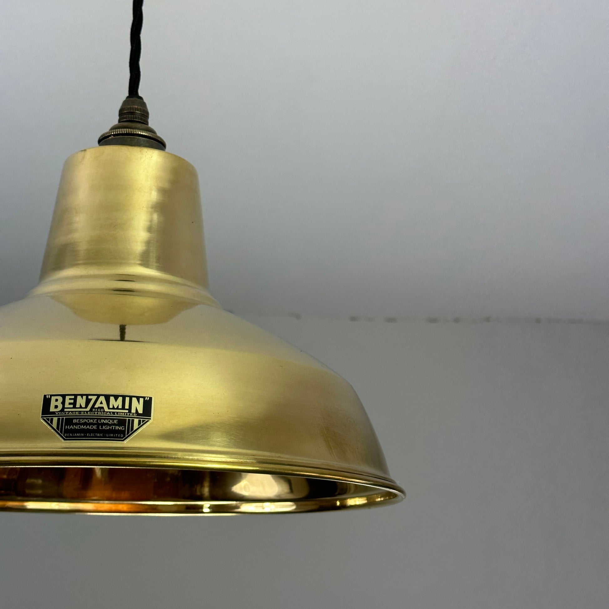 Filby ~ Genuine Solid Brass Reflector Shade Pendant Set Light ~ 12.5 Inch
