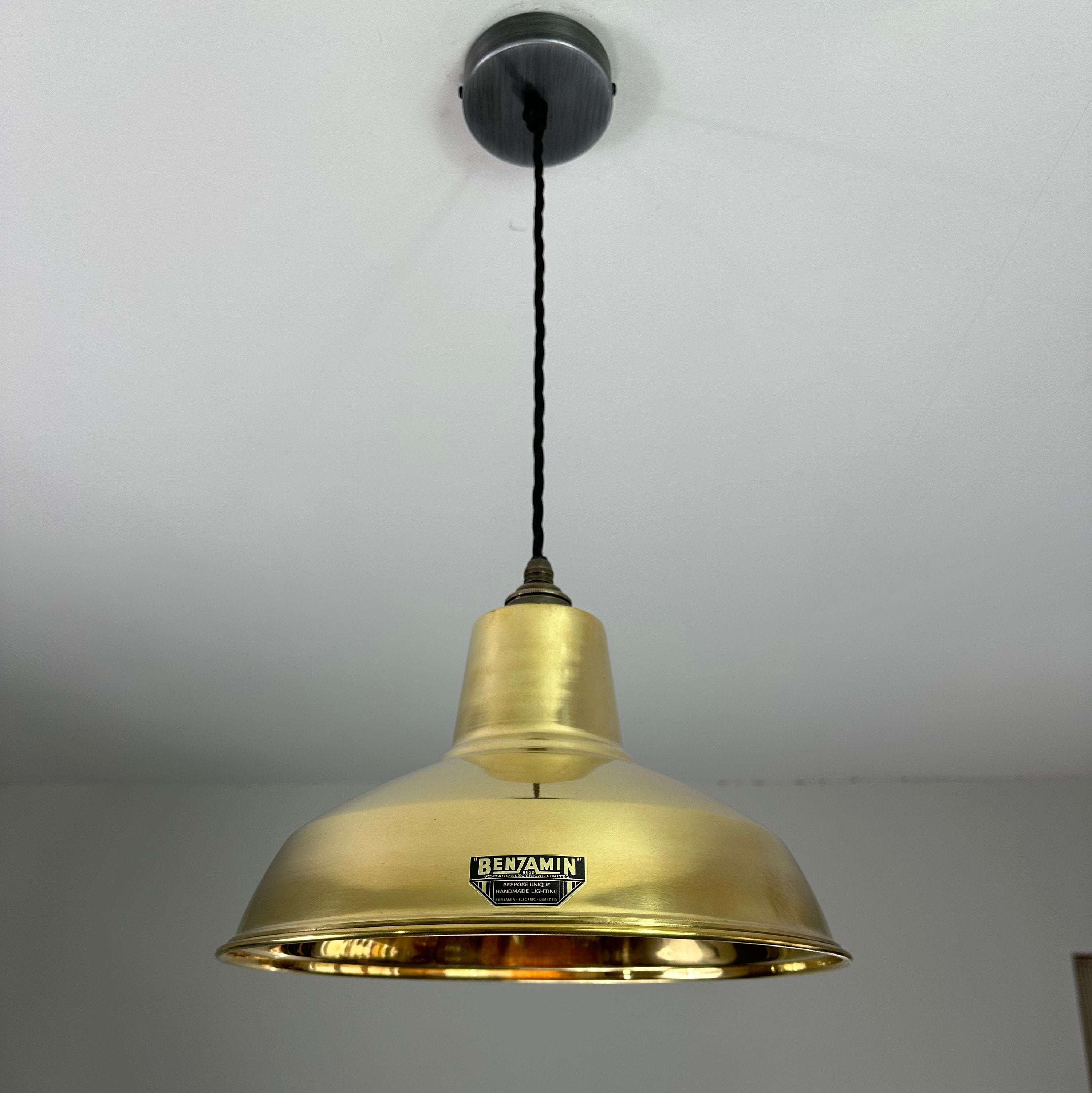 Filby Genuine Solid Brass Reflector Shade Pendant Set Light